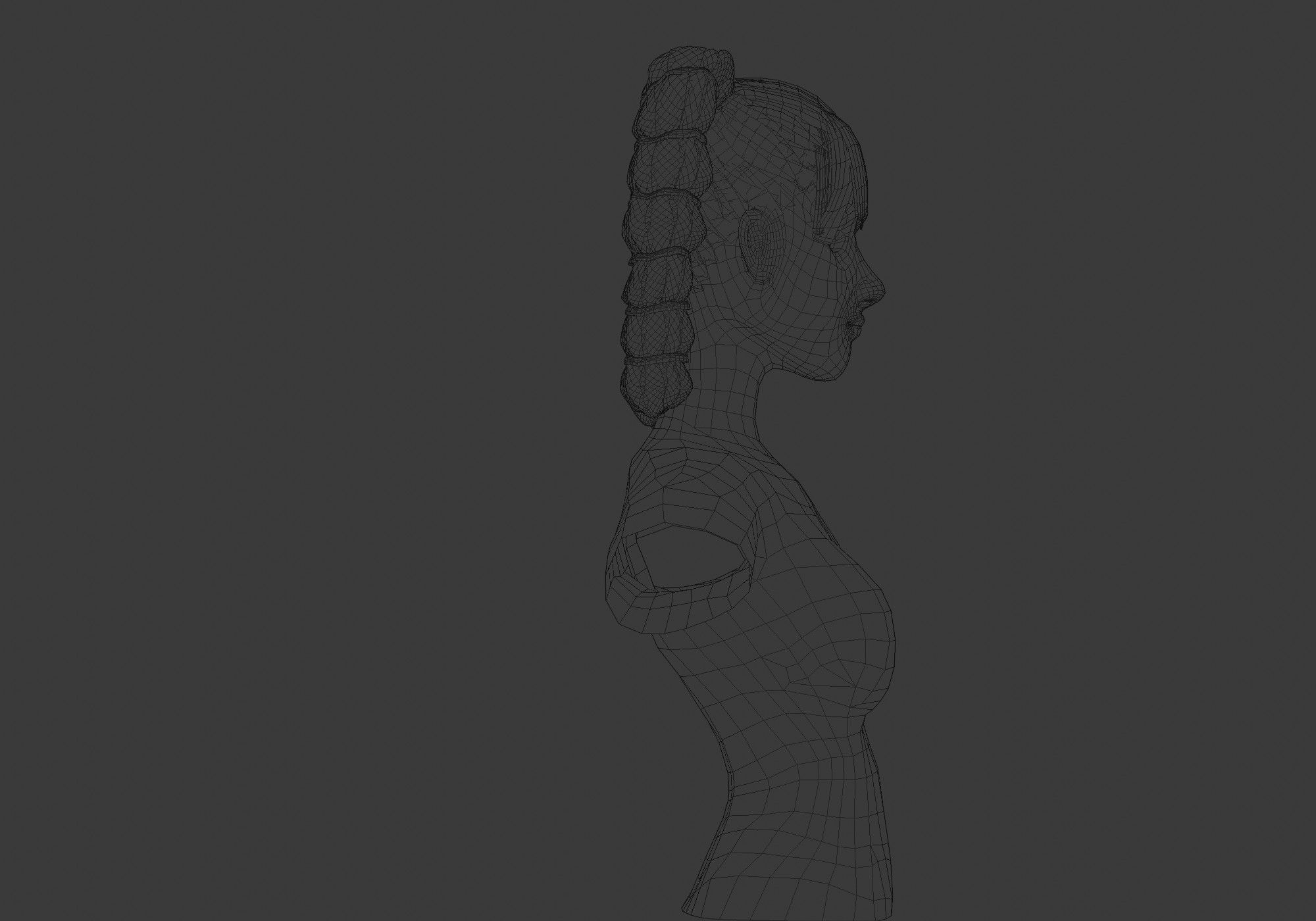 Female Stylized Hairstyle 3D model_7