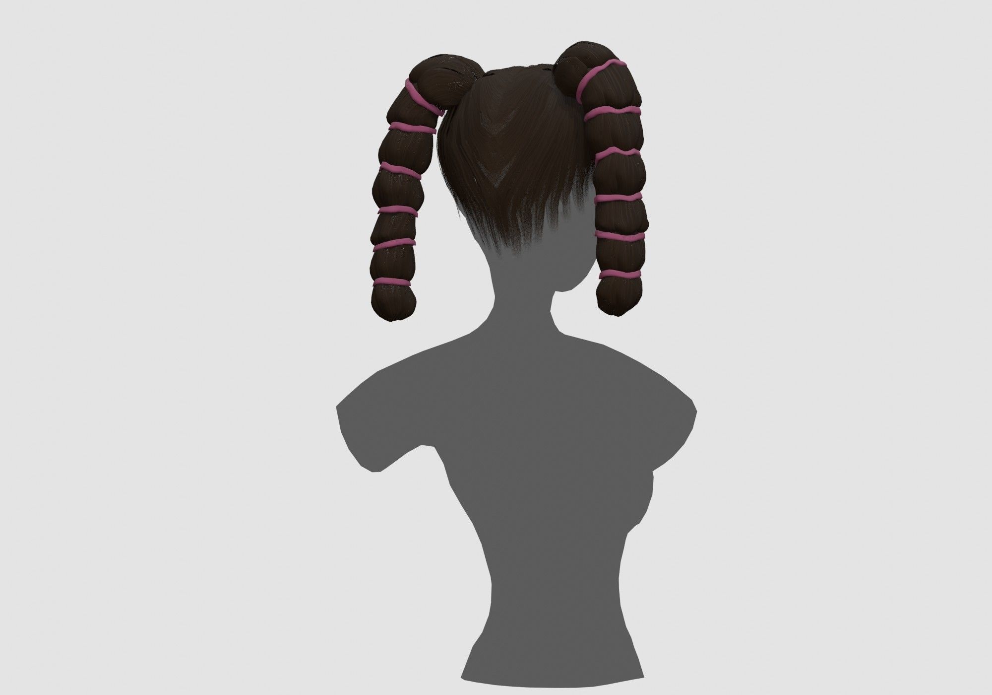 Female Stylized Hairstyle 3D model_3