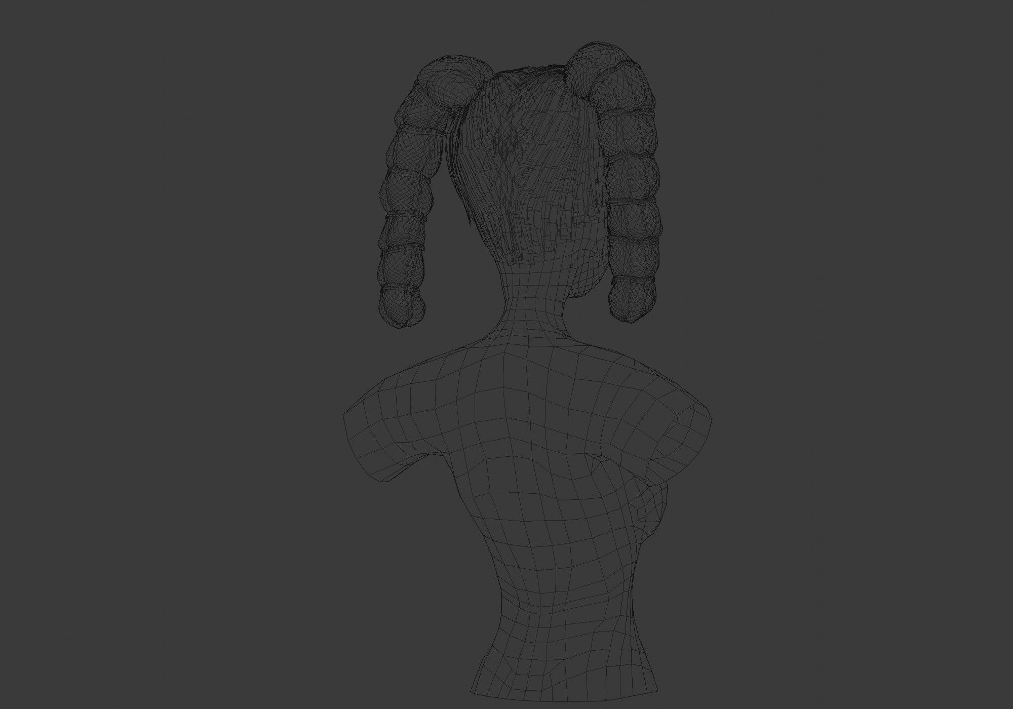 Female Stylized Hairstyle 3D model_8