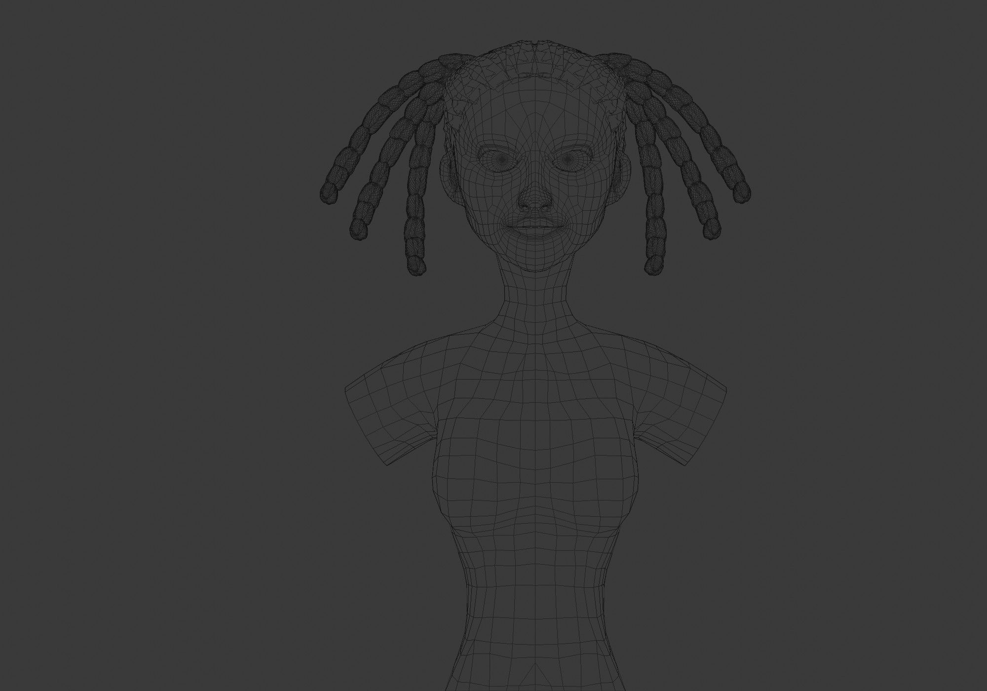 Female Short Hairstyle 3D model_5