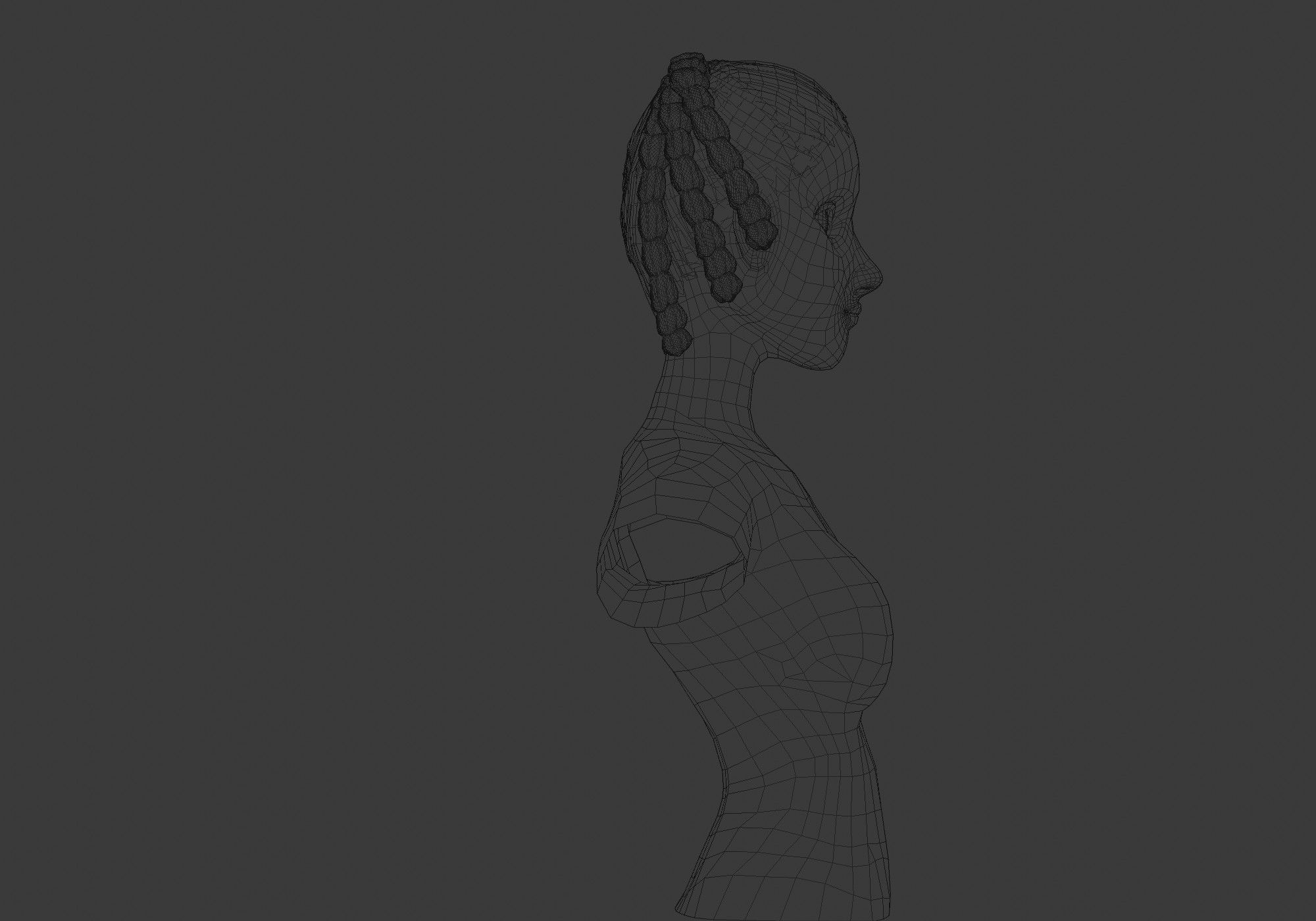 Female Short Hairstyle 3D model_7