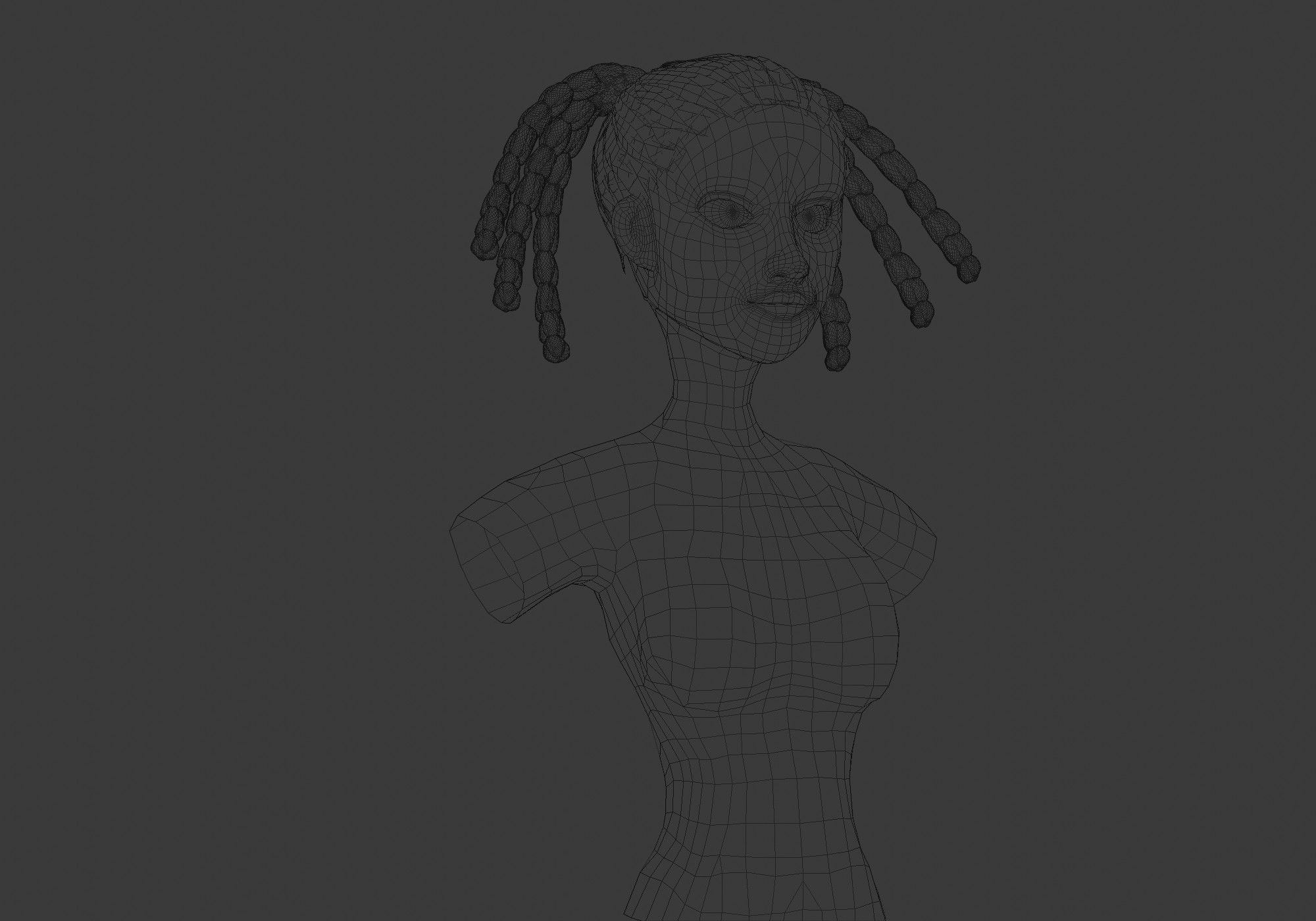 Female Short Hairstyle 3D model_6