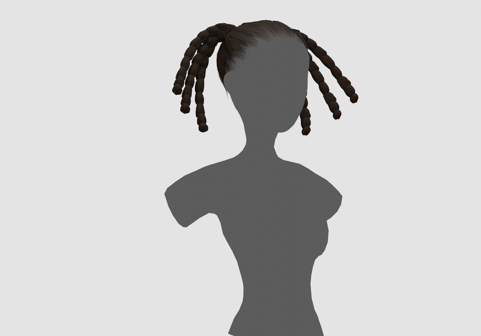 Female Short Hairstyle 3D model_1