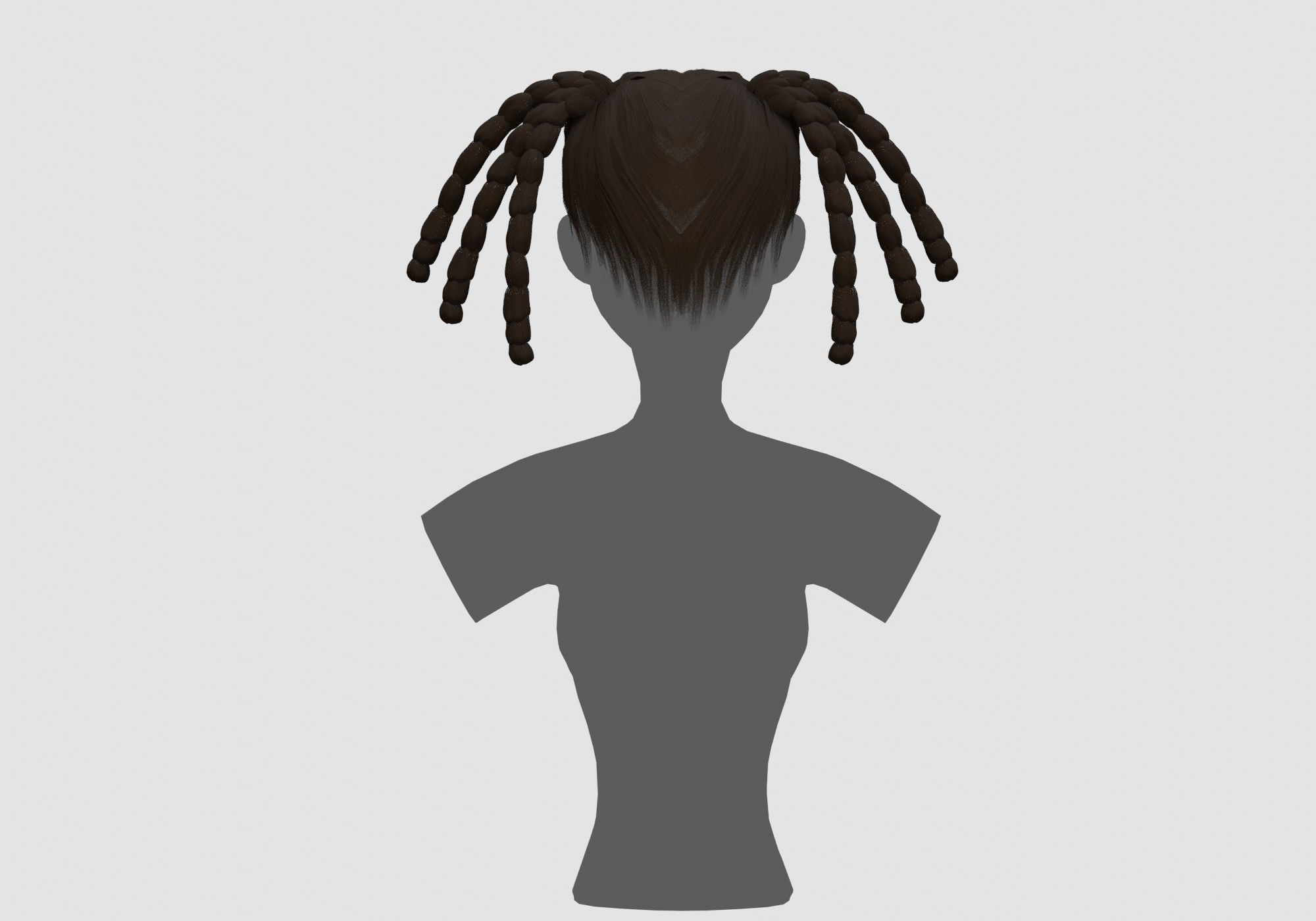 Female Short Hairstyle 3D model_4