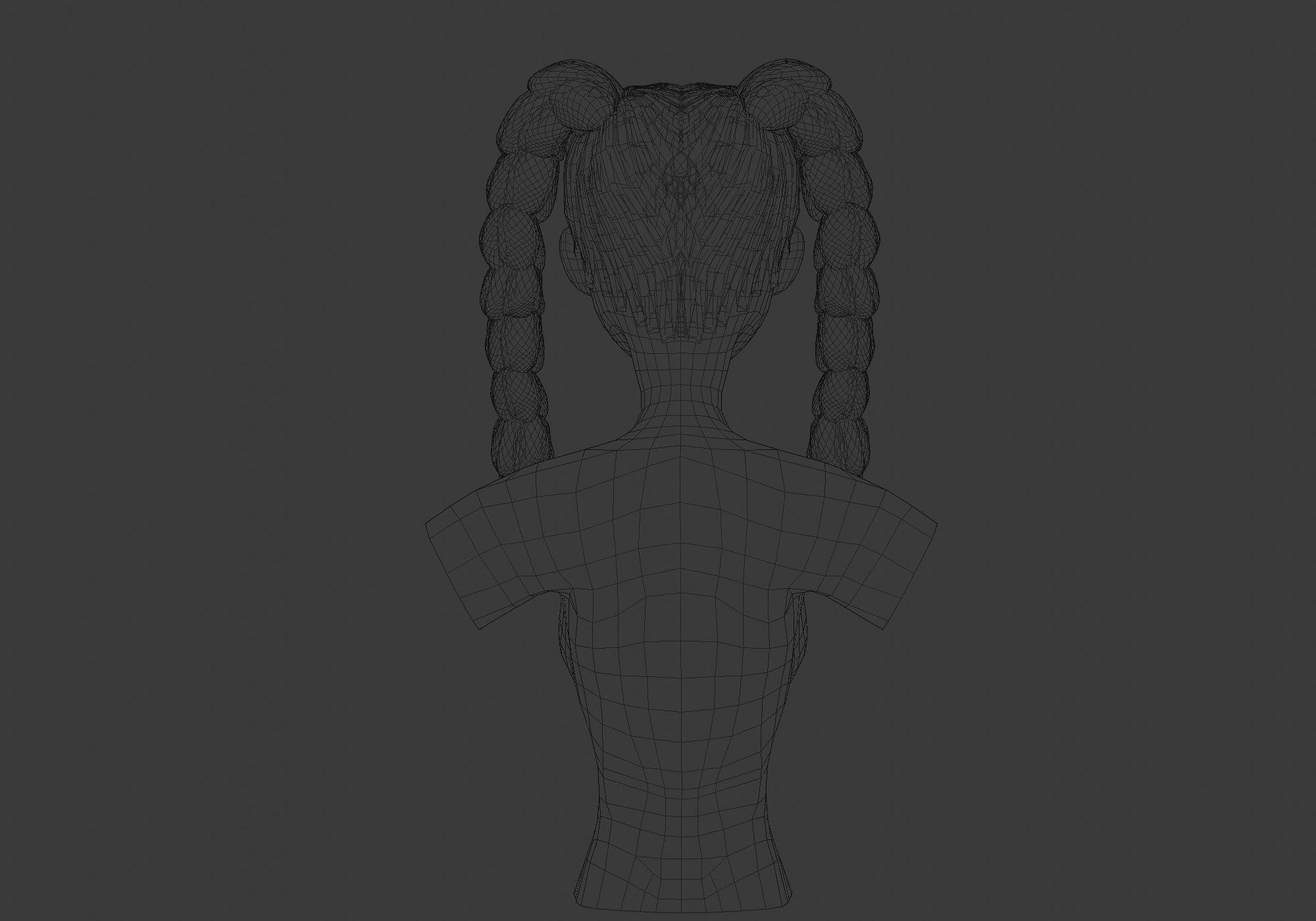 Female Ponytails Hairstyle 3D model_9