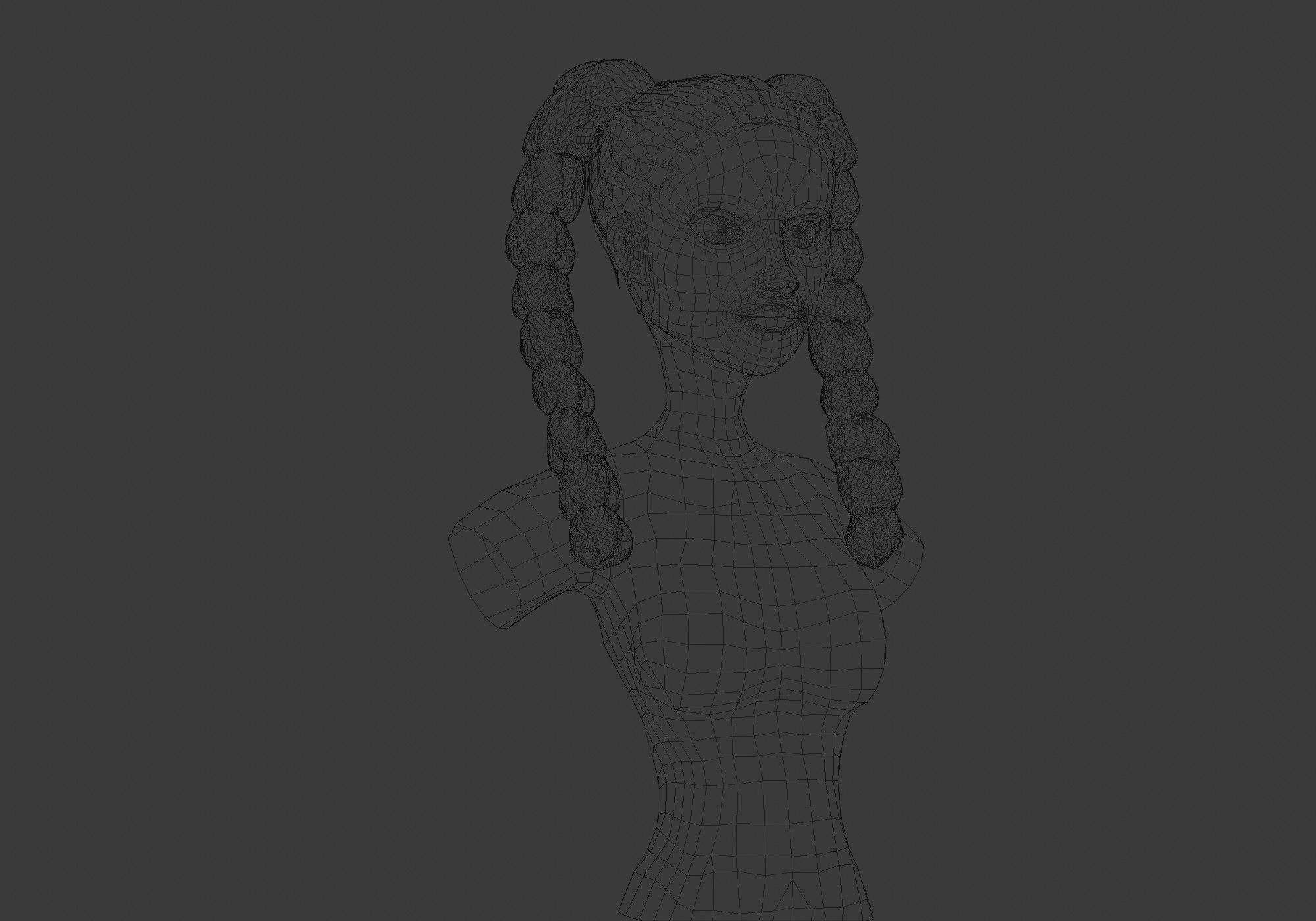 Female Ponytails Hairstyle 3D model_6