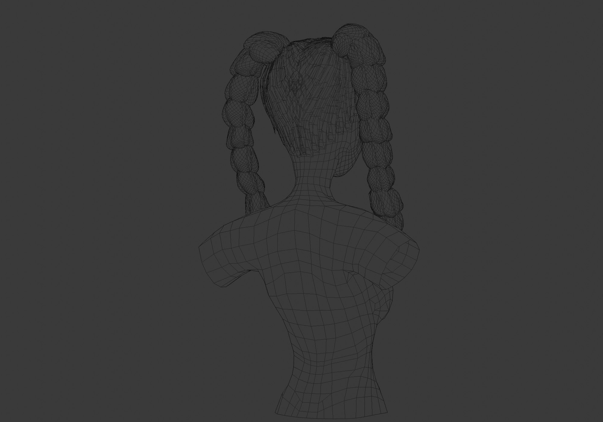 Female Ponytails Hairstyle 3D model_8