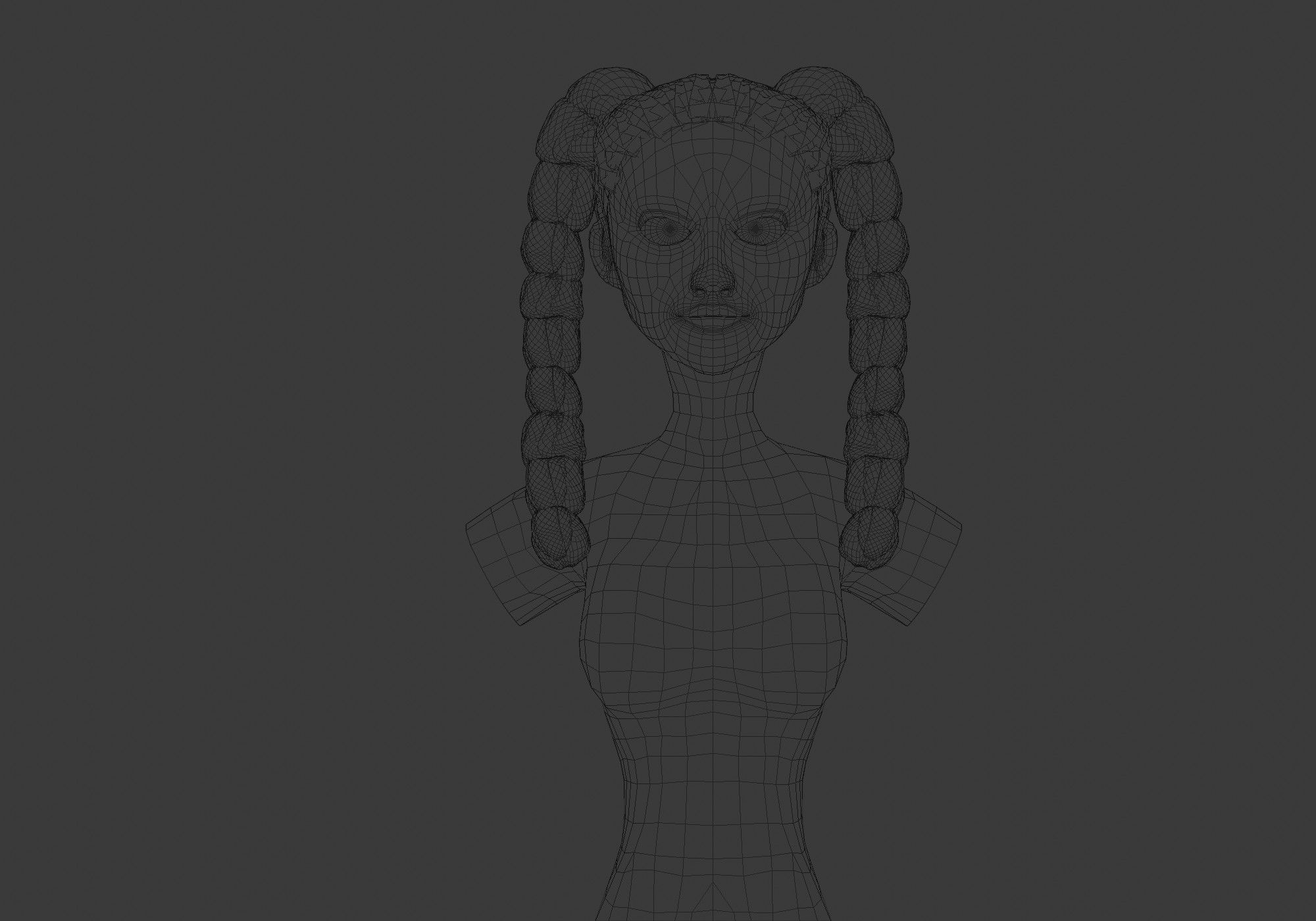 Female Ponytails Hairstyle 3D model_5