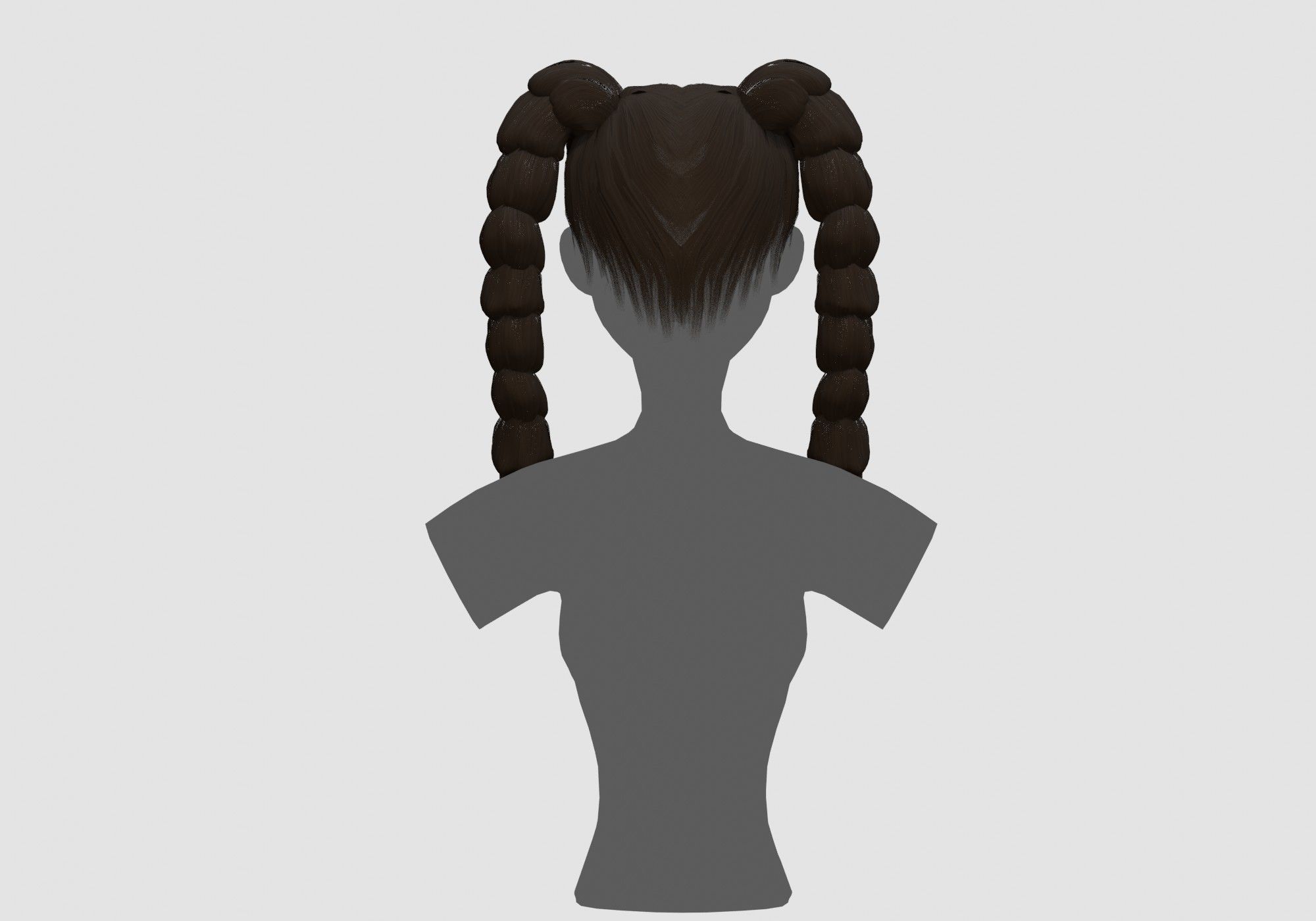 Female Ponytails Hairstyle 3D model_4