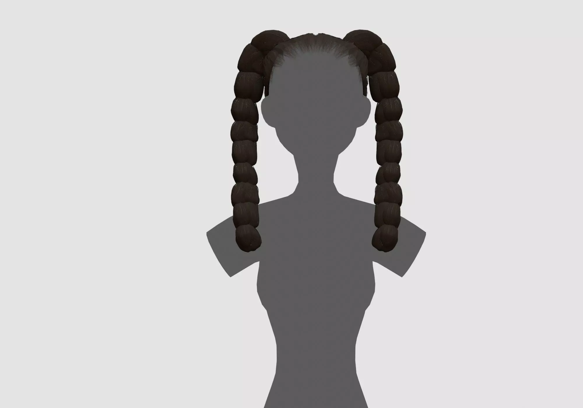 Female Ponytails Hairstyle 3D model_0