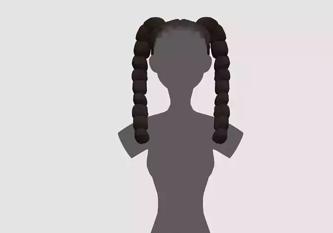 Female Ponytails Hairstyle 3D model Female Ponytails Hairstyle 3D model