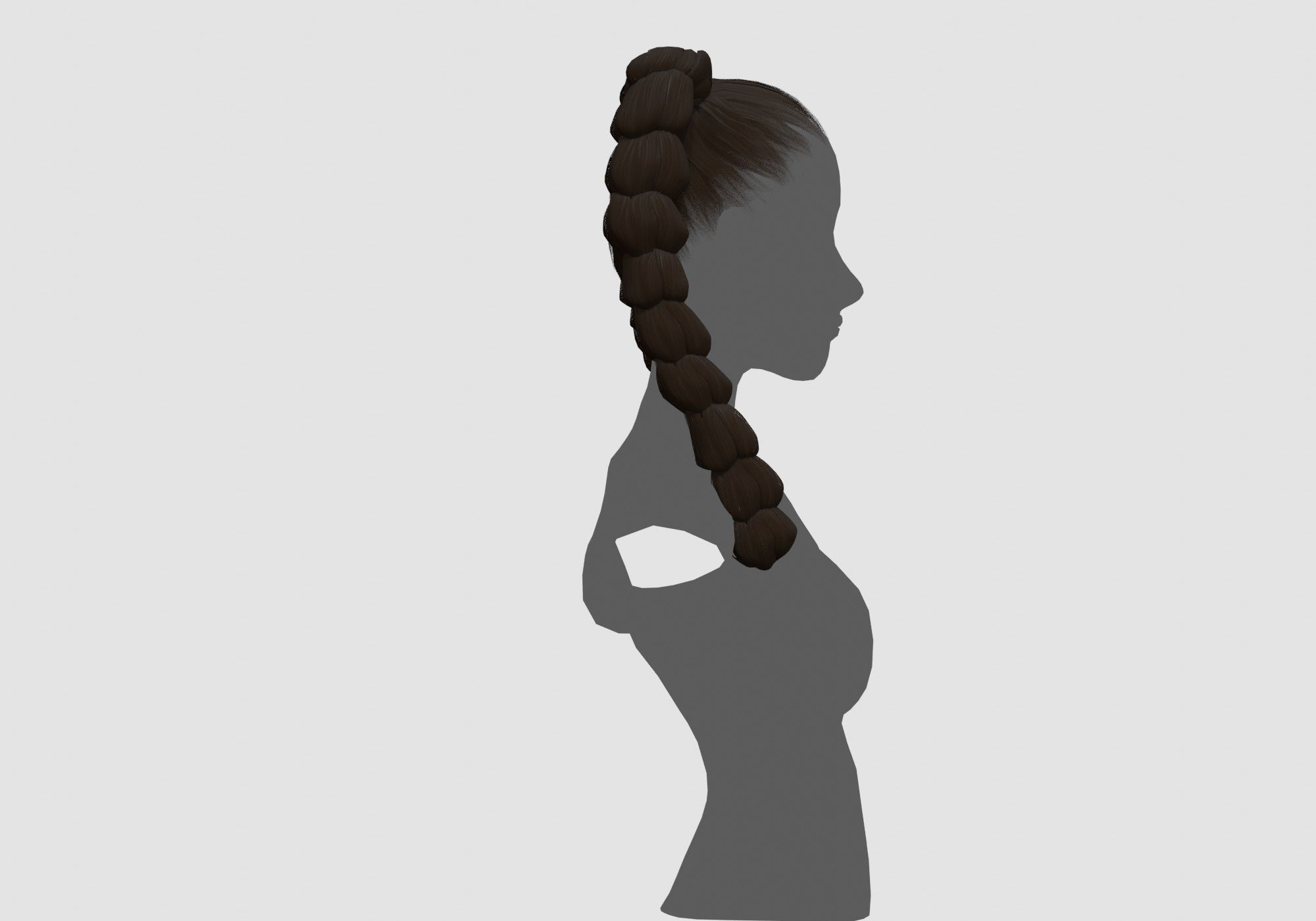 Female Ponytails Hairstyle 3D model_2
