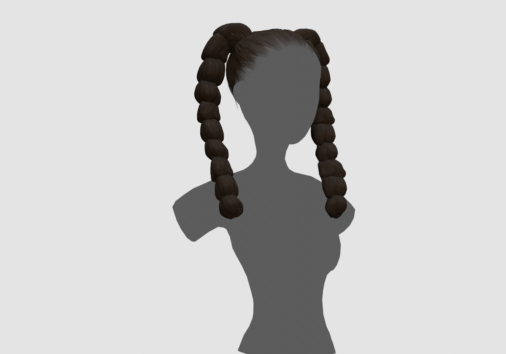 Female Ponytails Hairstyle 3D model_1