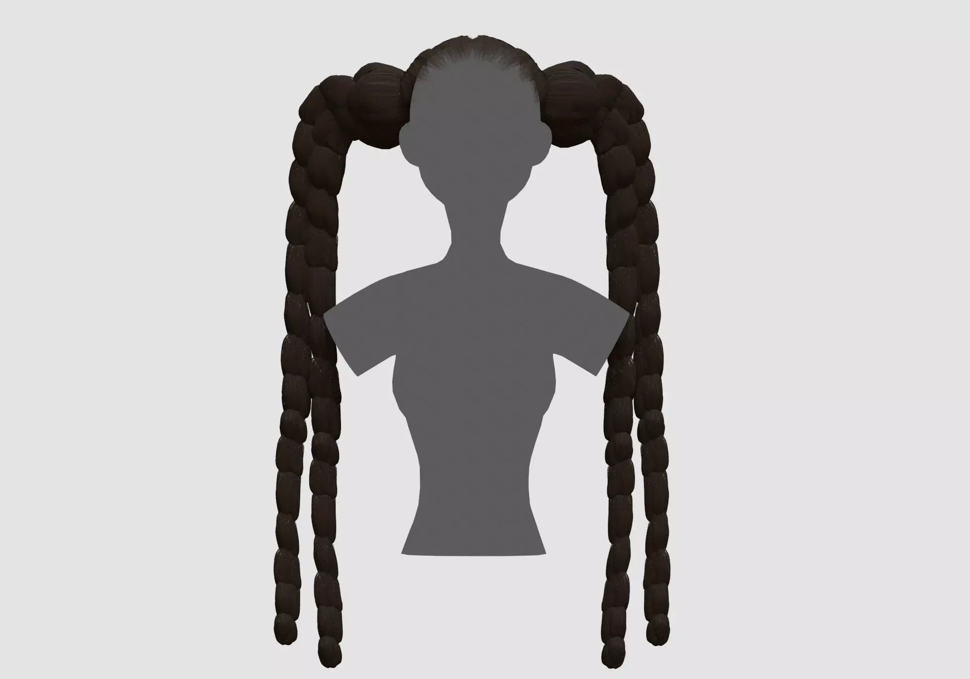Female Long Hairstyle 3D model_0