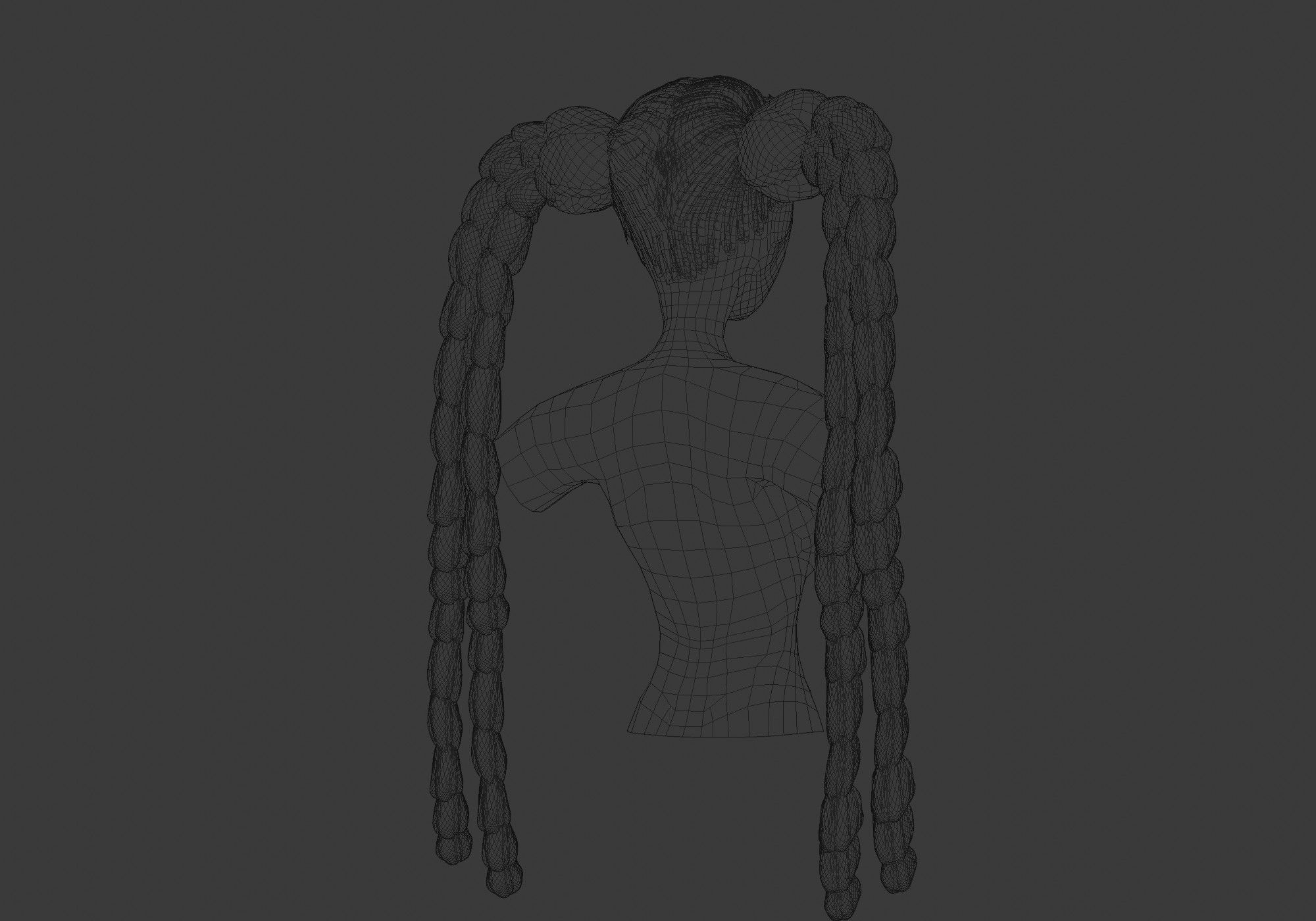 Female Long Hairstyle 3D model_8