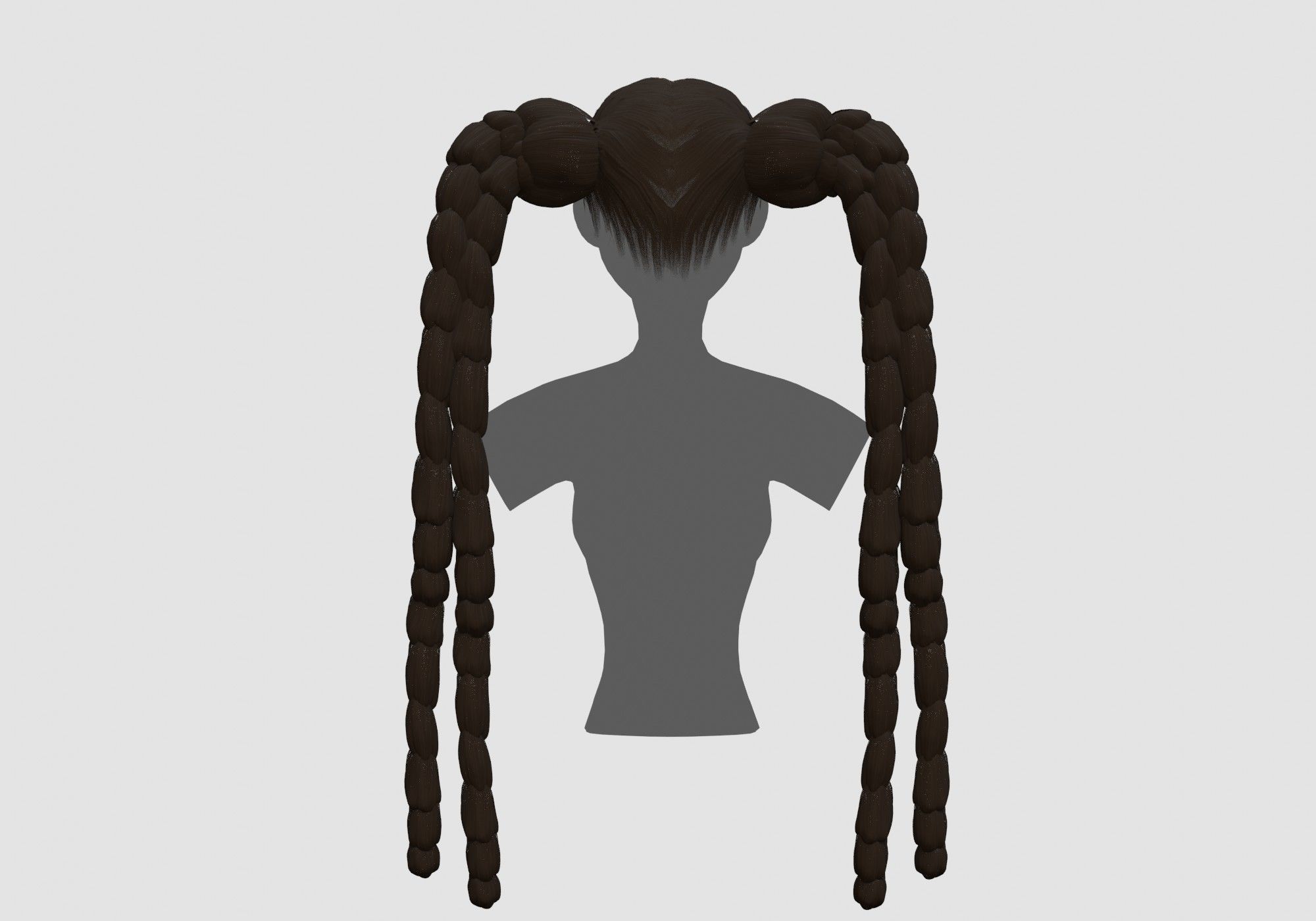 Female Long Hairstyle 3D model_4