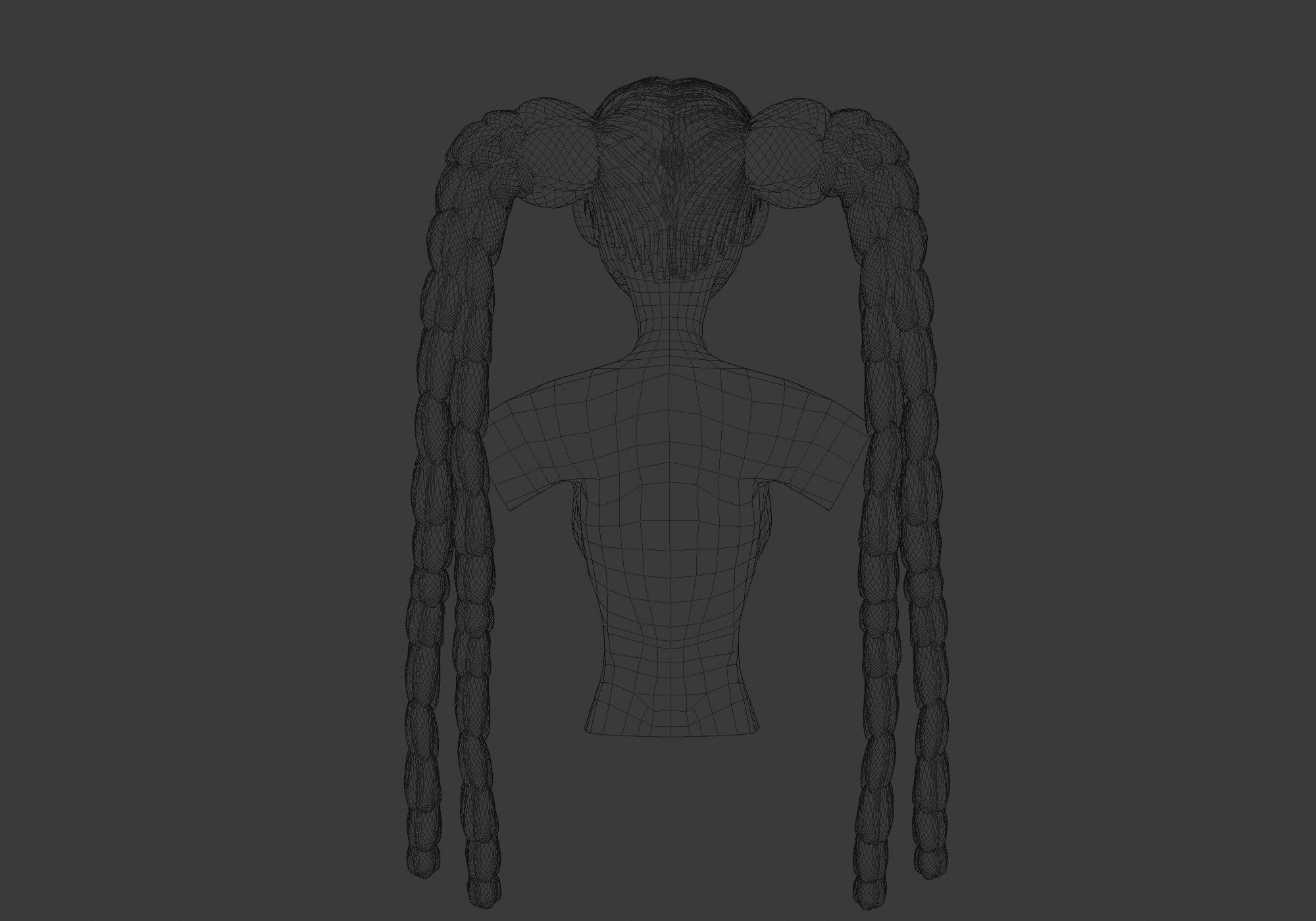Female Long Hairstyle 3D model_9