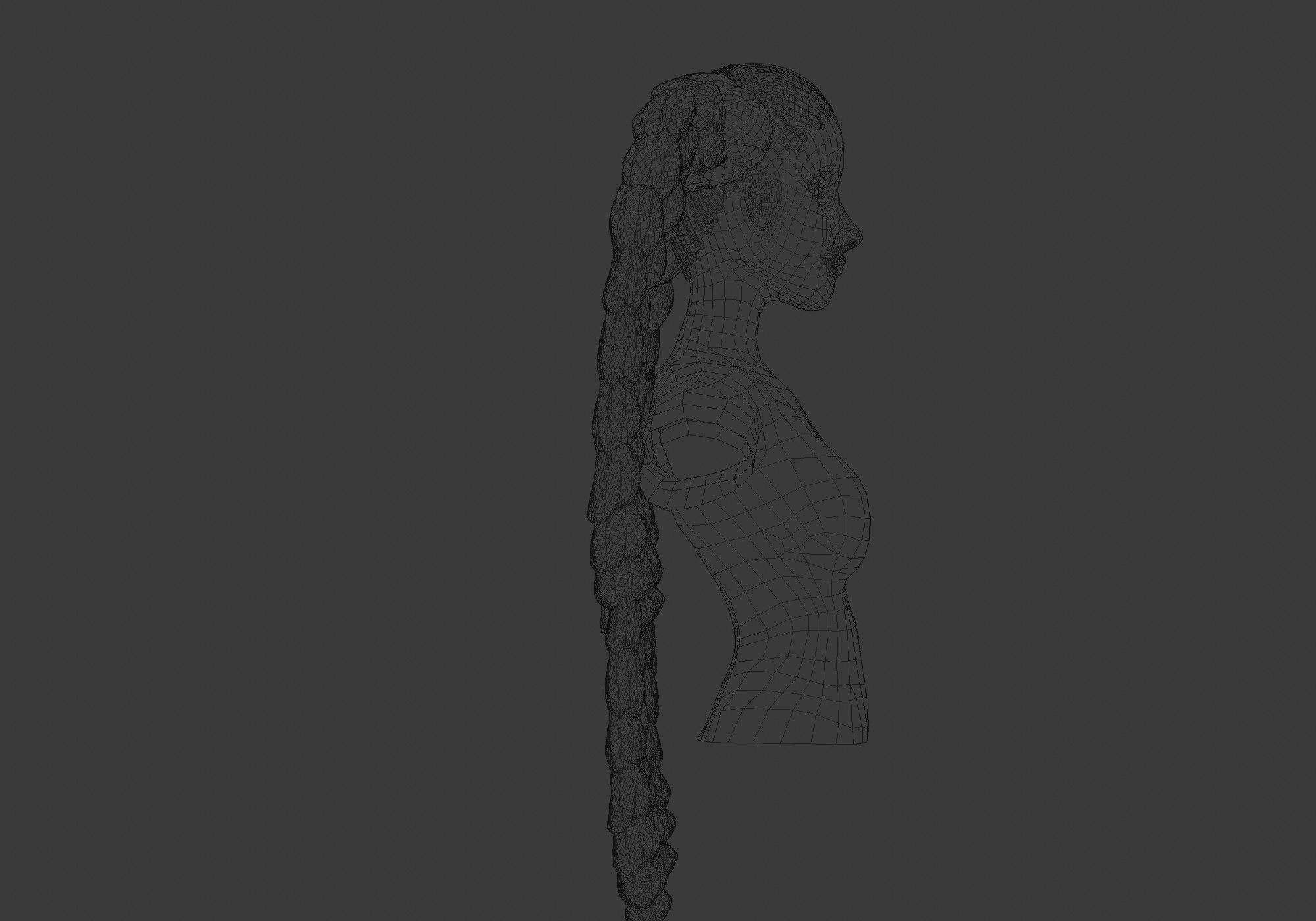 Female Long Hairstyle 3D model_7