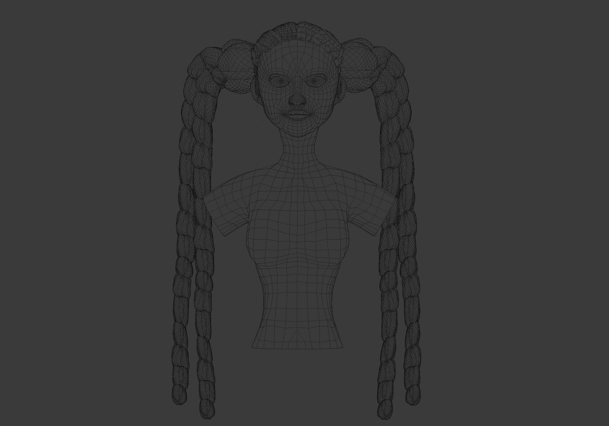 Female Long Hairstyle 3D model_5