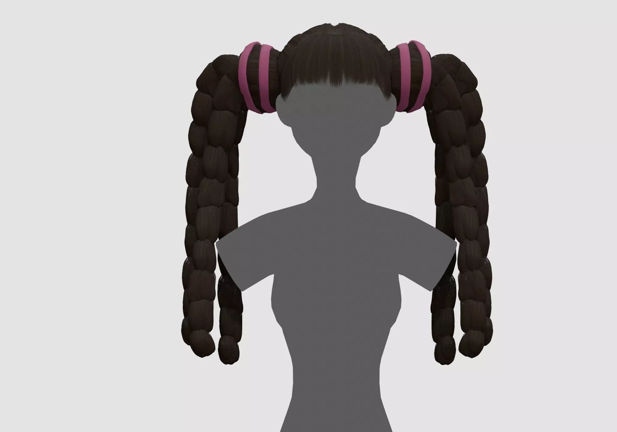 Cute Female Hairstyle 3D model_0