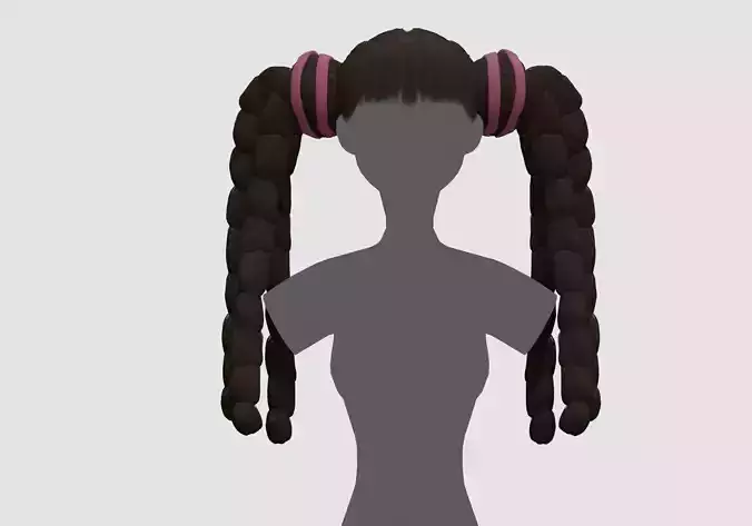 Cute Female Hairstyle 3D model Cute Female Hairstyle 3D model
