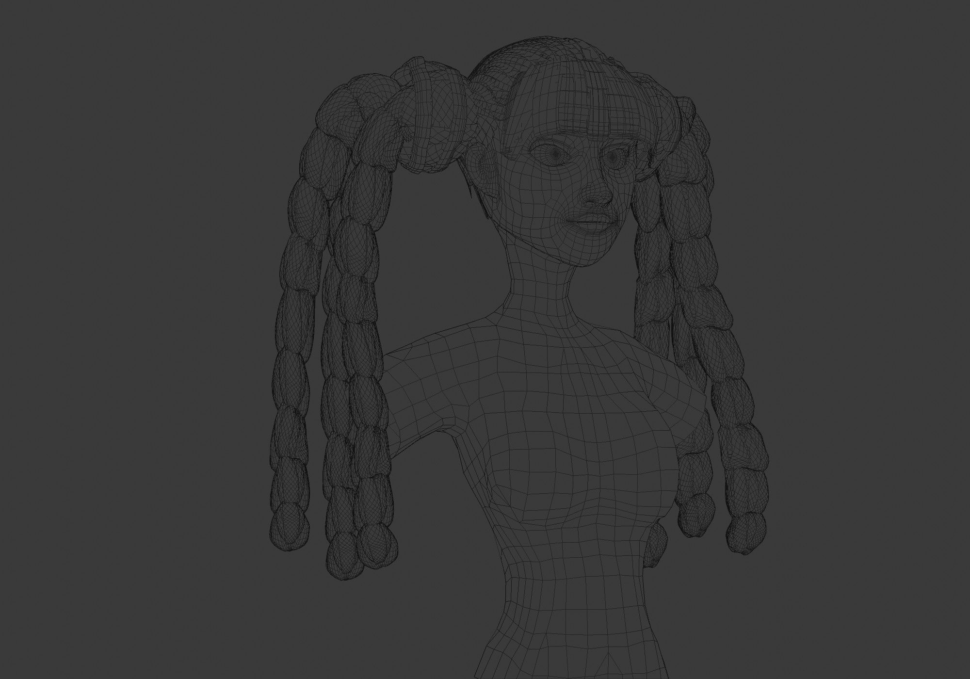 Cute Female Hairstyle 3D model_6