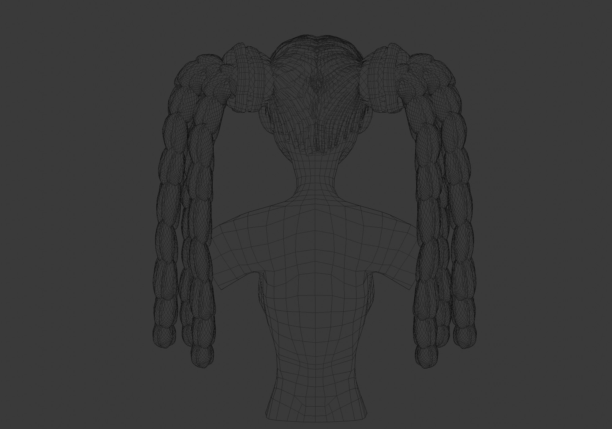 Cute Female Hairstyle 3D model_9