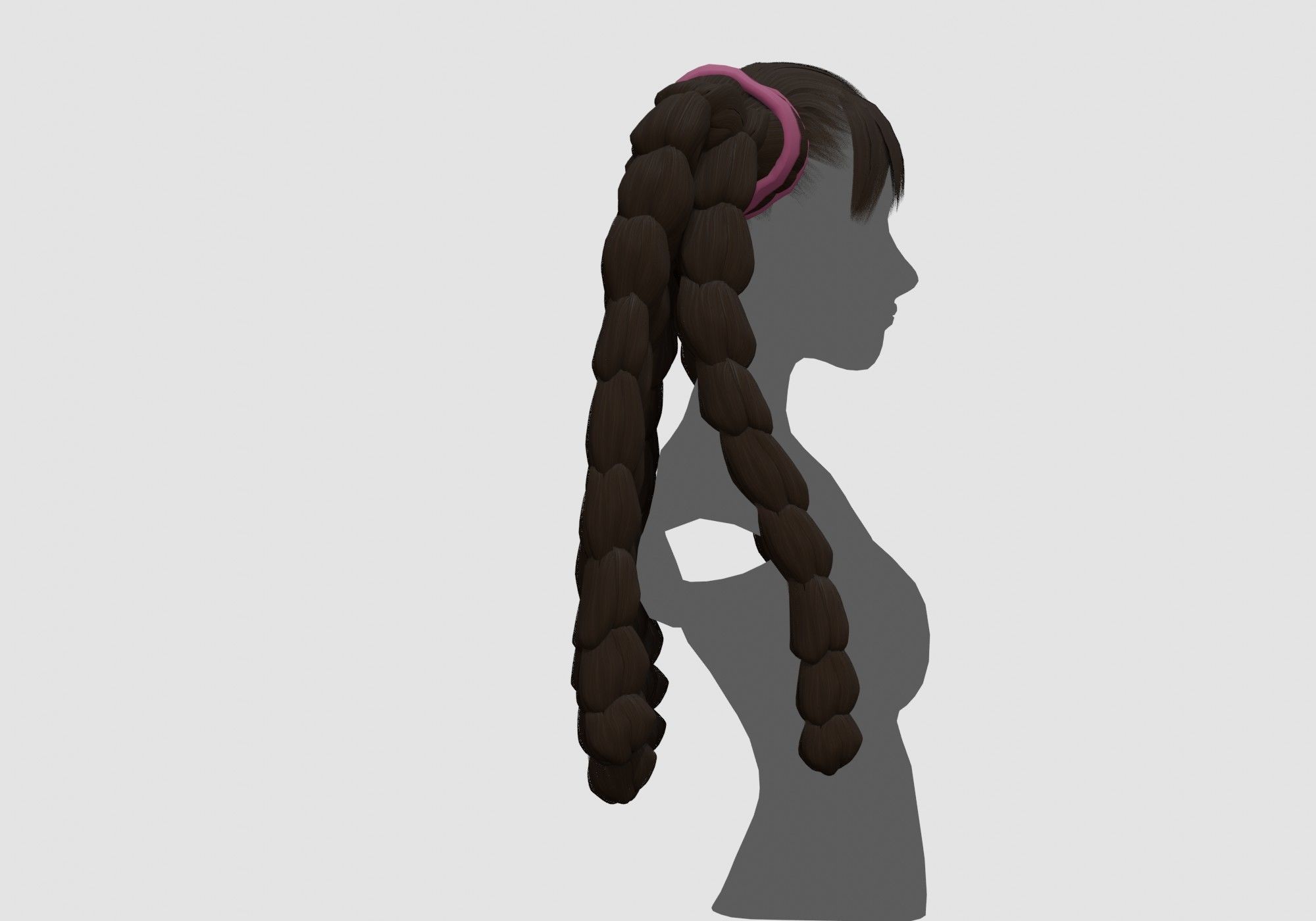 Cute Female Hairstyle 3D model_2