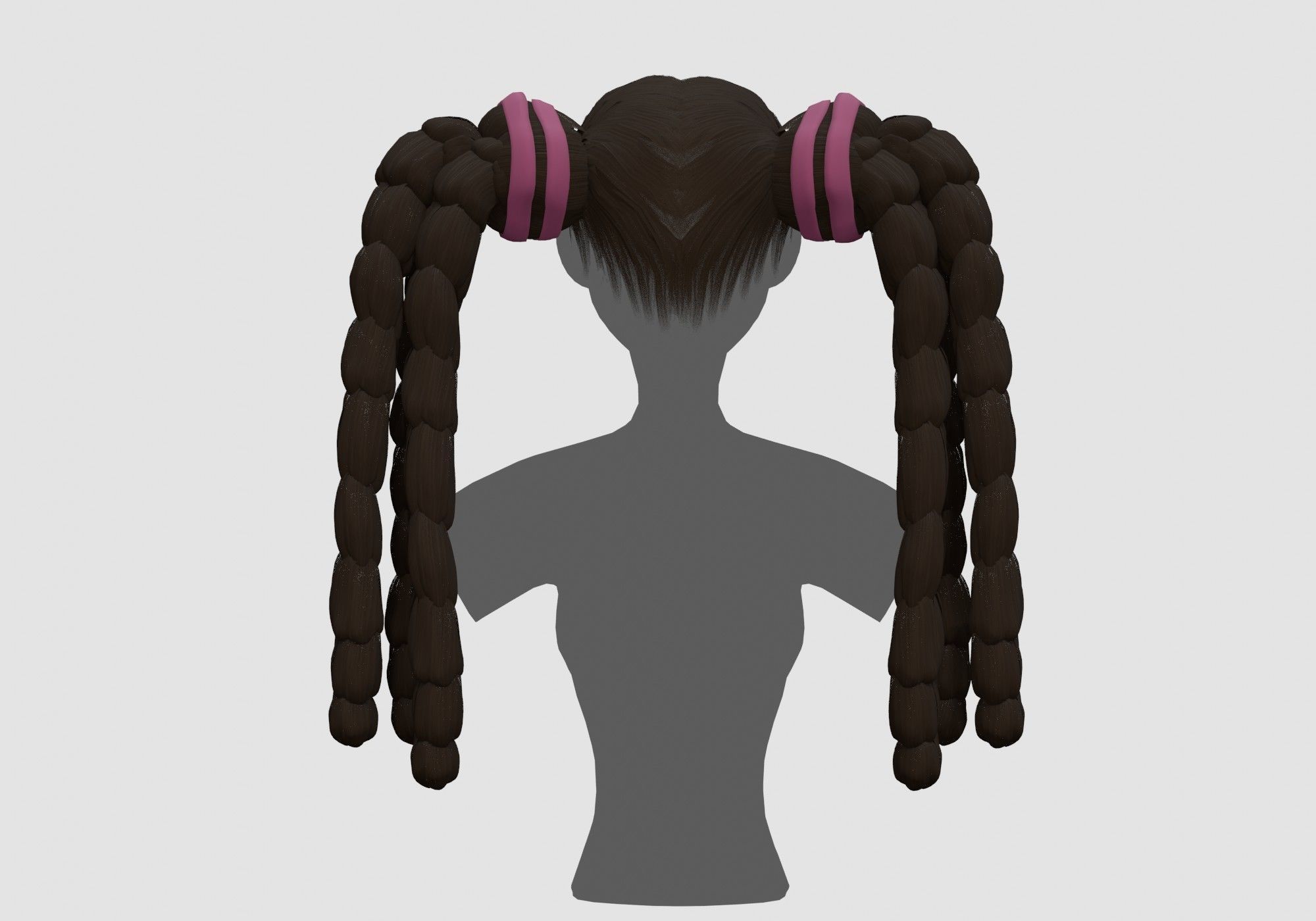 Cute Female Hairstyle 3D model_4