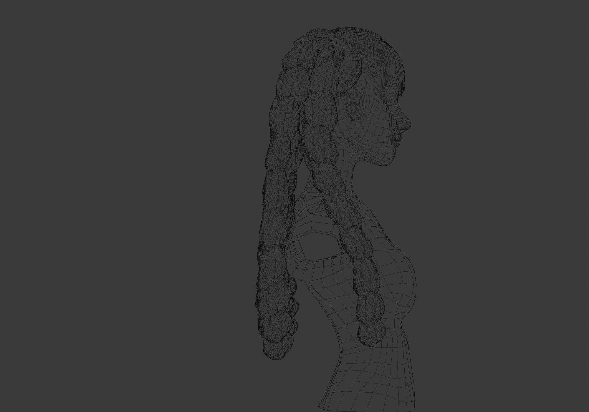 Cute Female Hairstyle 3D model_7