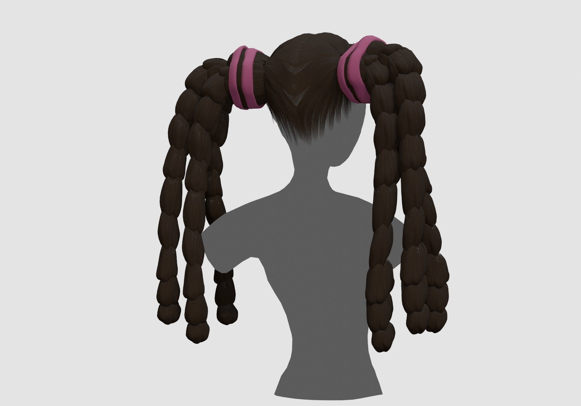 Cute Female Hairstyle 3D model_3