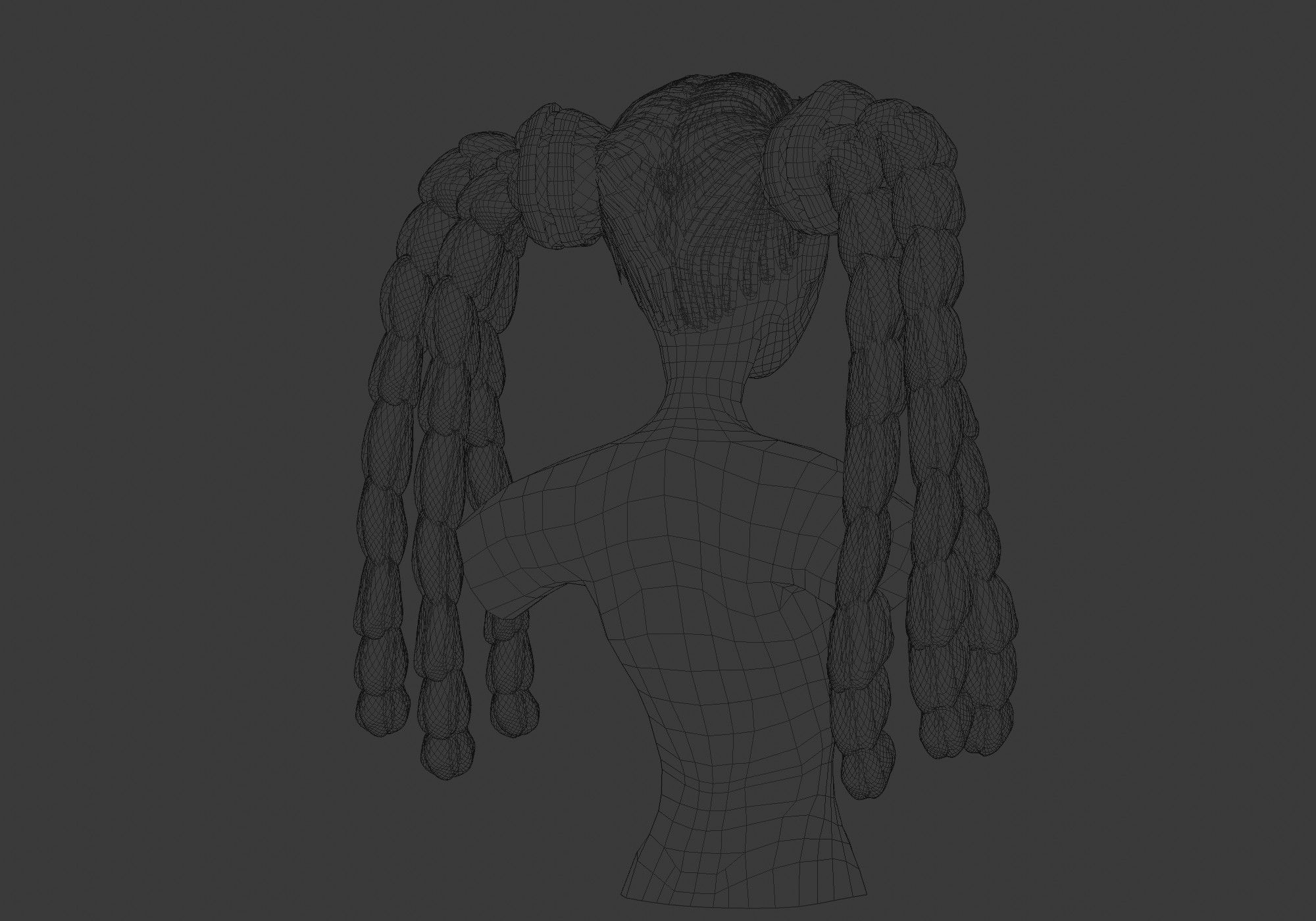 Cute Female Hairstyle 3D model_8