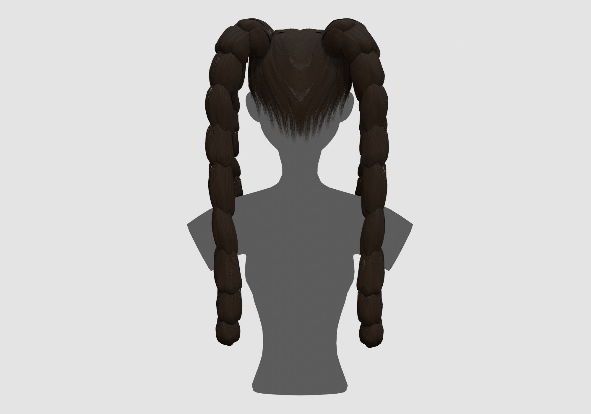 Bangs Ponytails Hairstyle  3D model_4