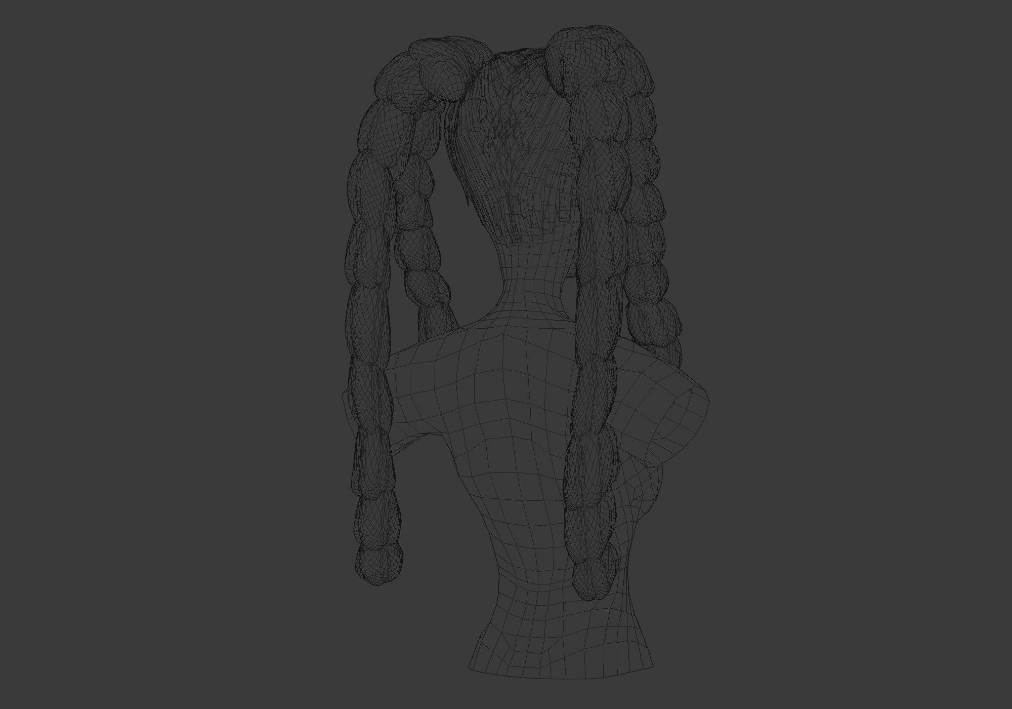 Bangs Ponytails Hairstyle  3D model_8