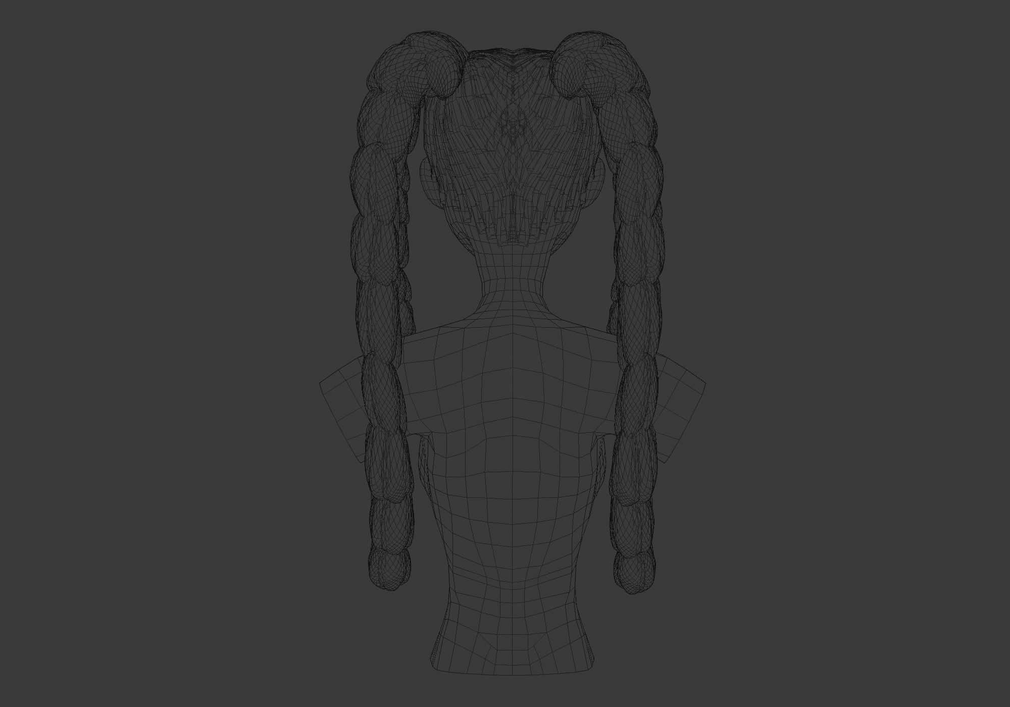 Bangs Ponytails Hairstyle  3D model_9