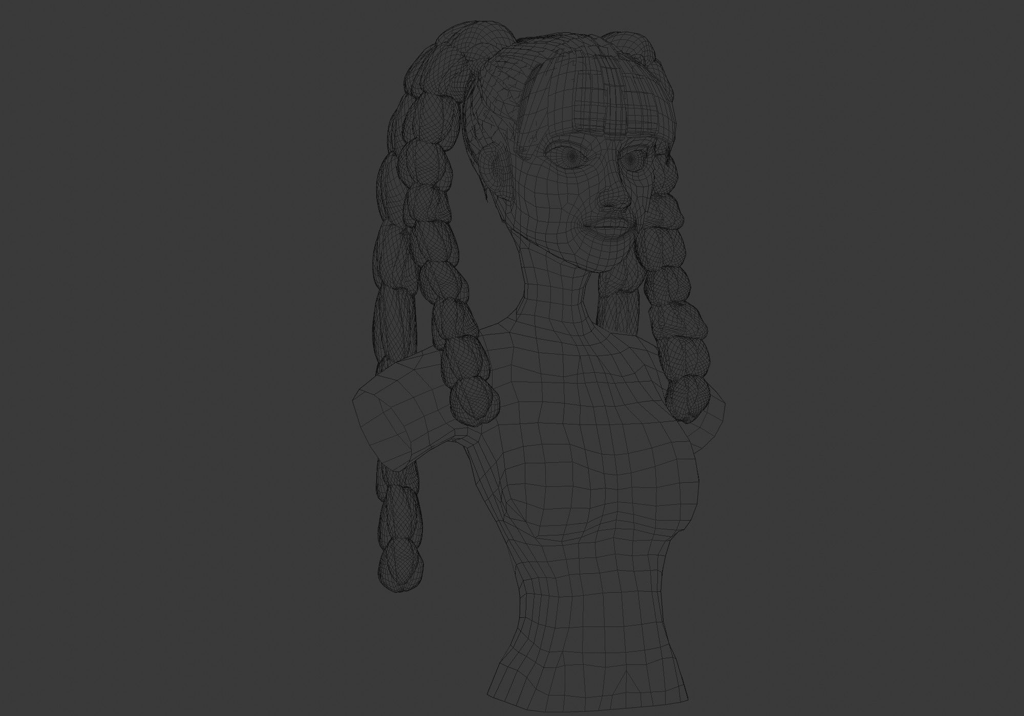 Bangs Ponytails Hairstyle  3D model_6