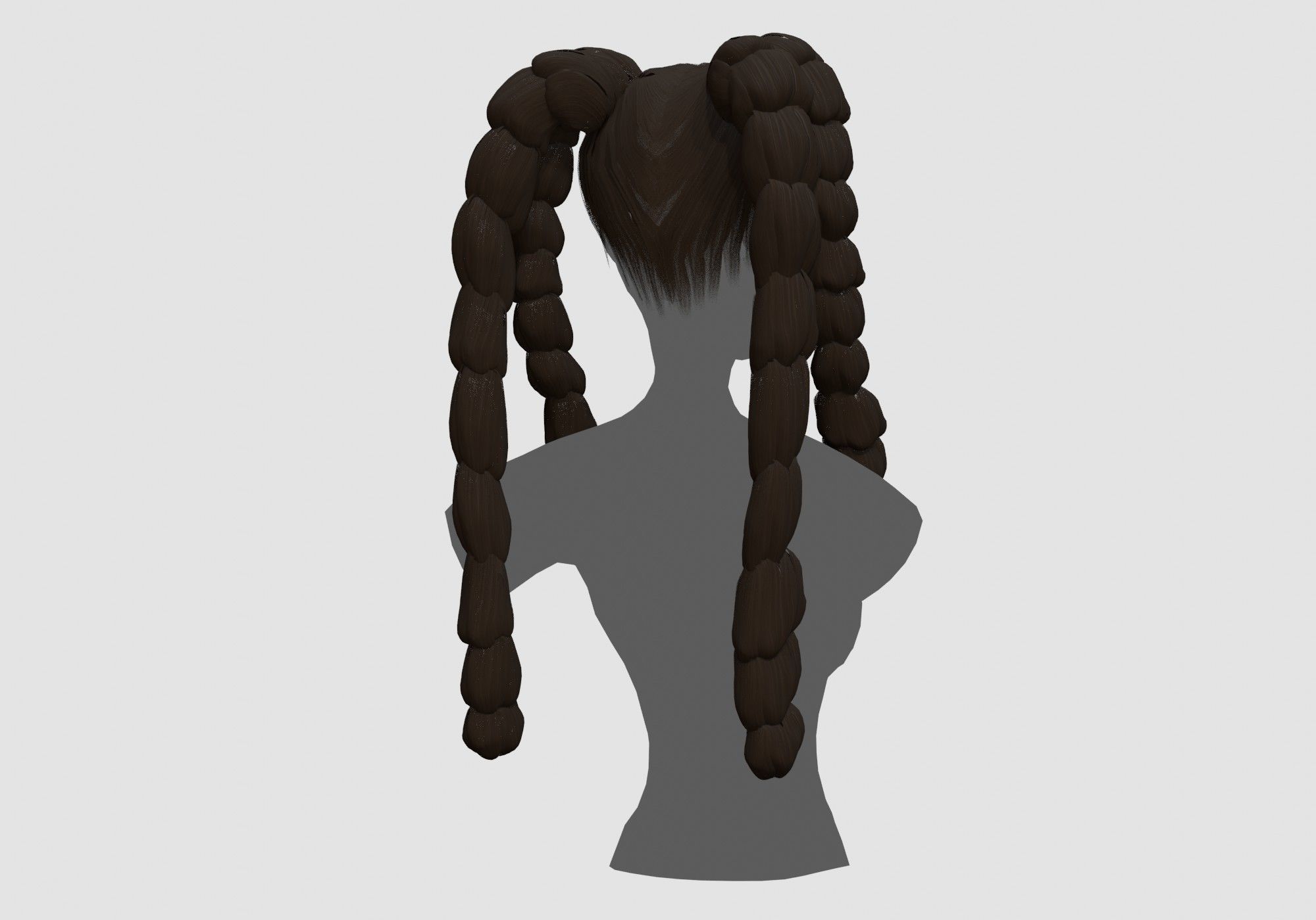Bangs Ponytails Hairstyle  3D model_3