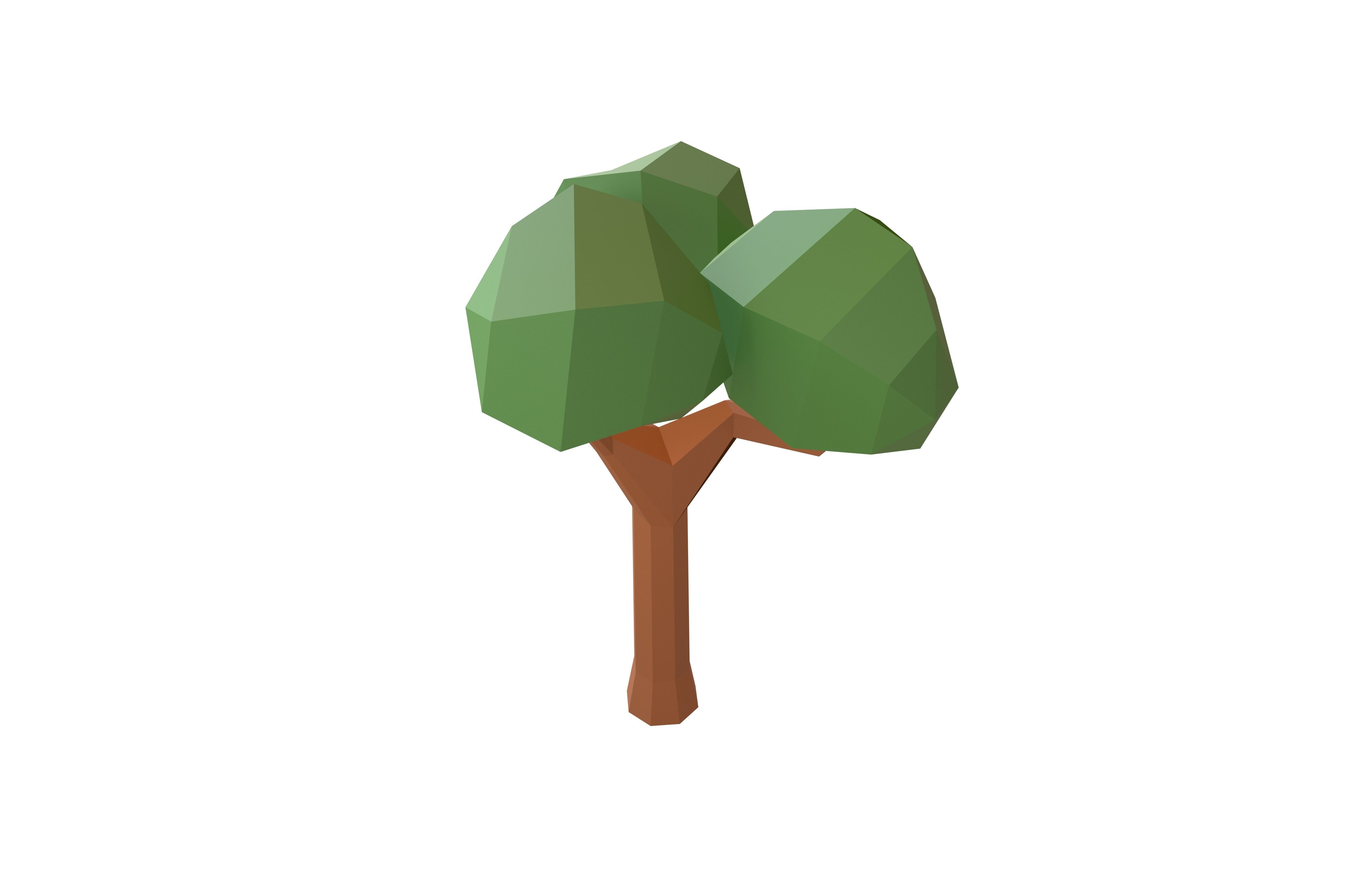 Cartoon Tree v30 002 Low-poly 3D model_3