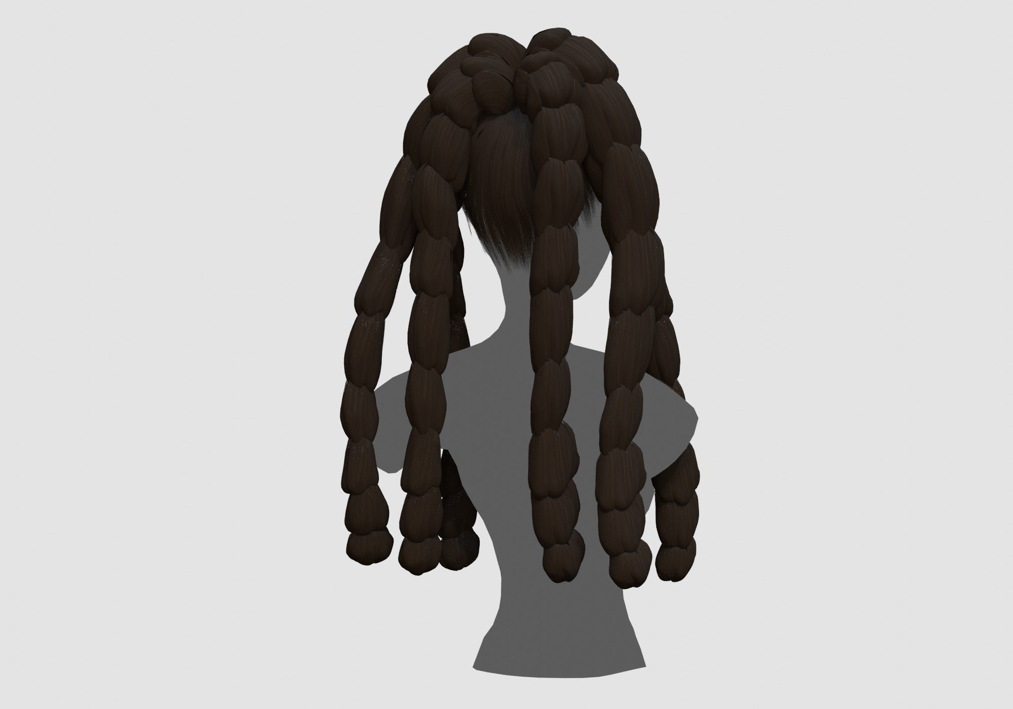 Bangs Female Hairstyle 3D model_3