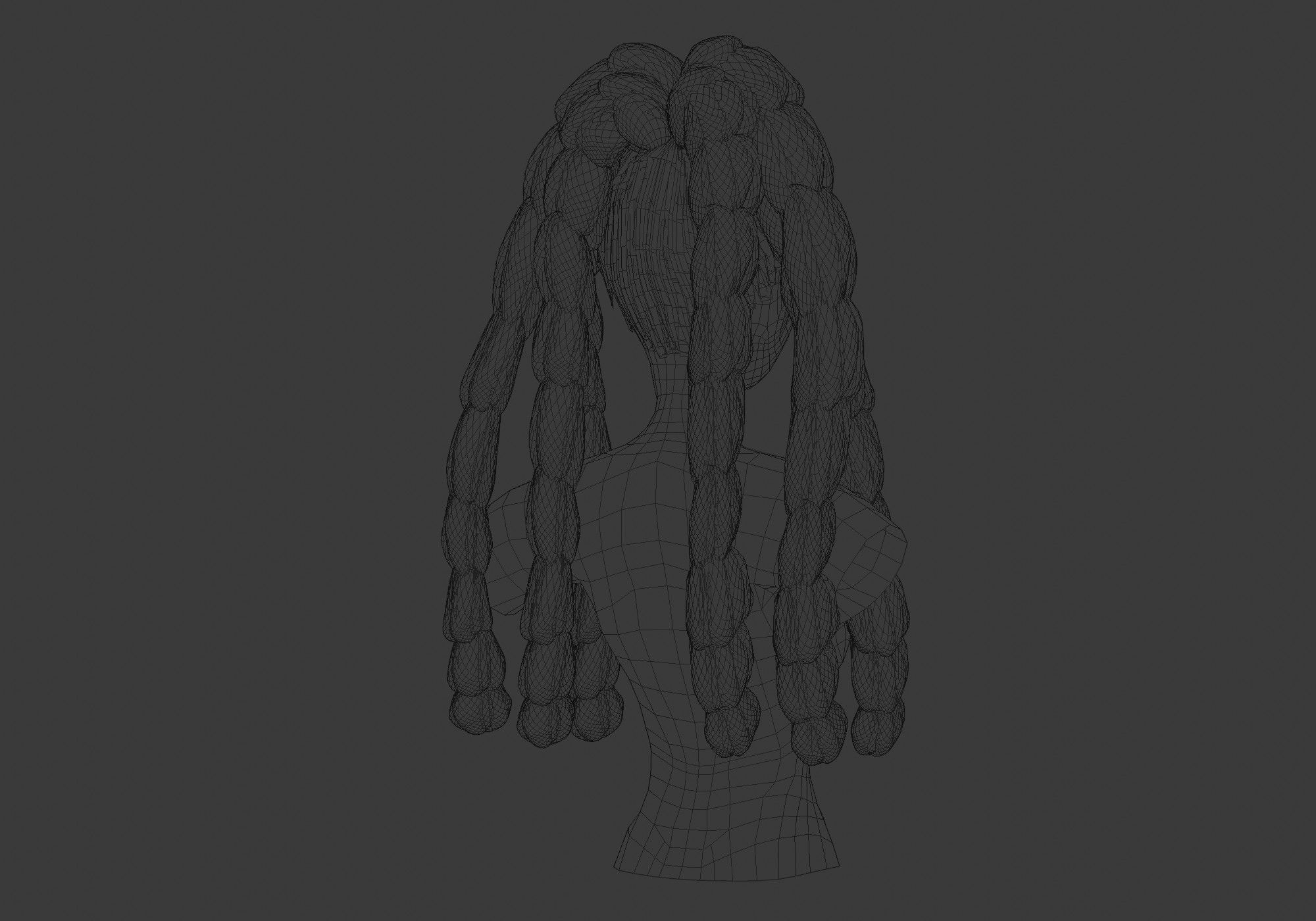 Bangs Female Hairstyle 3D model_8