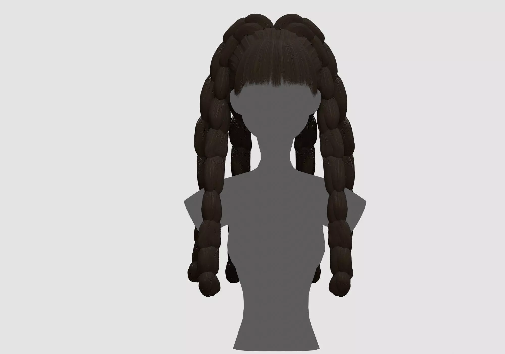 Bangs Female Hairstyle 3D model_0