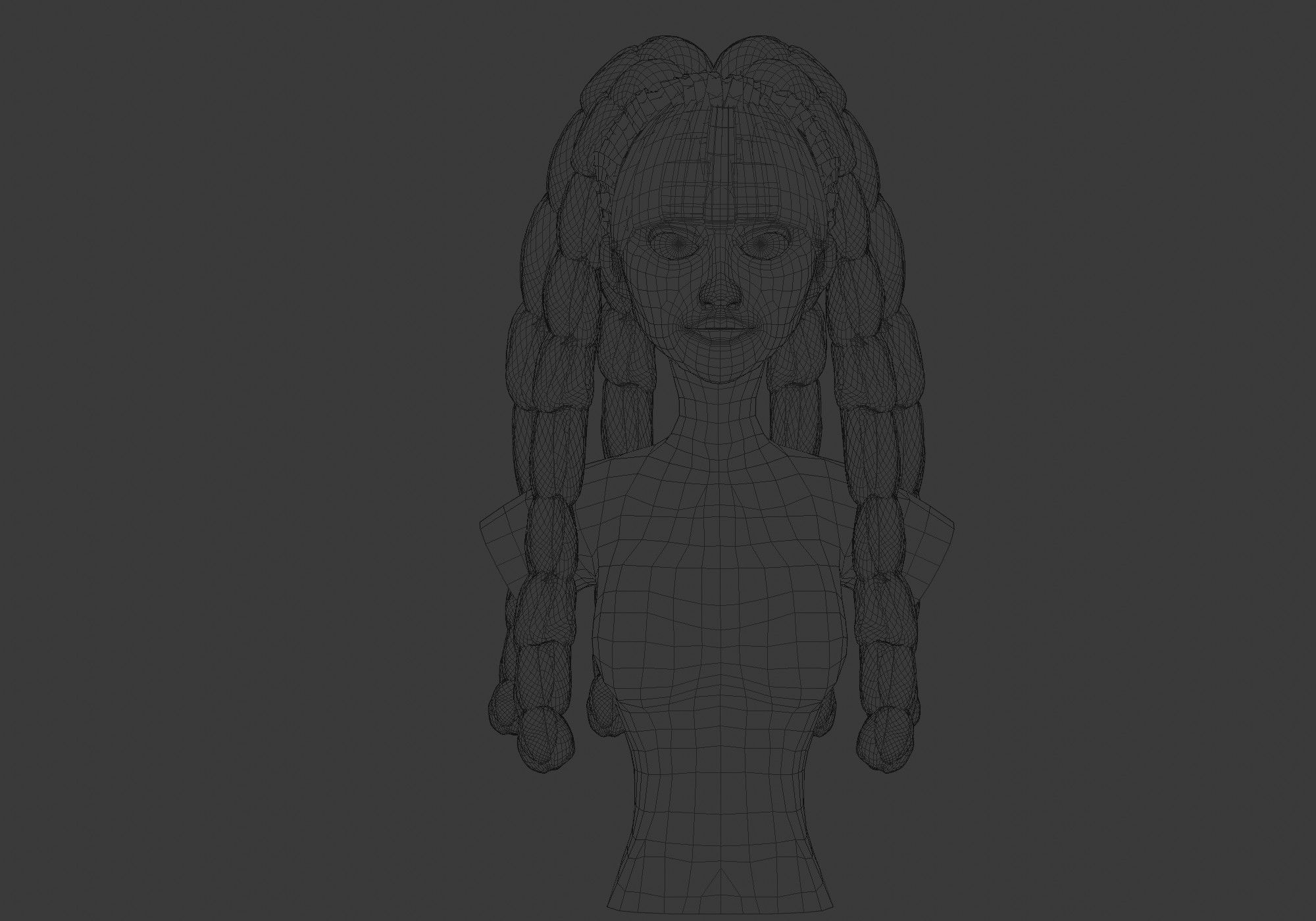 Bangs Female Hairstyle 3D model_5