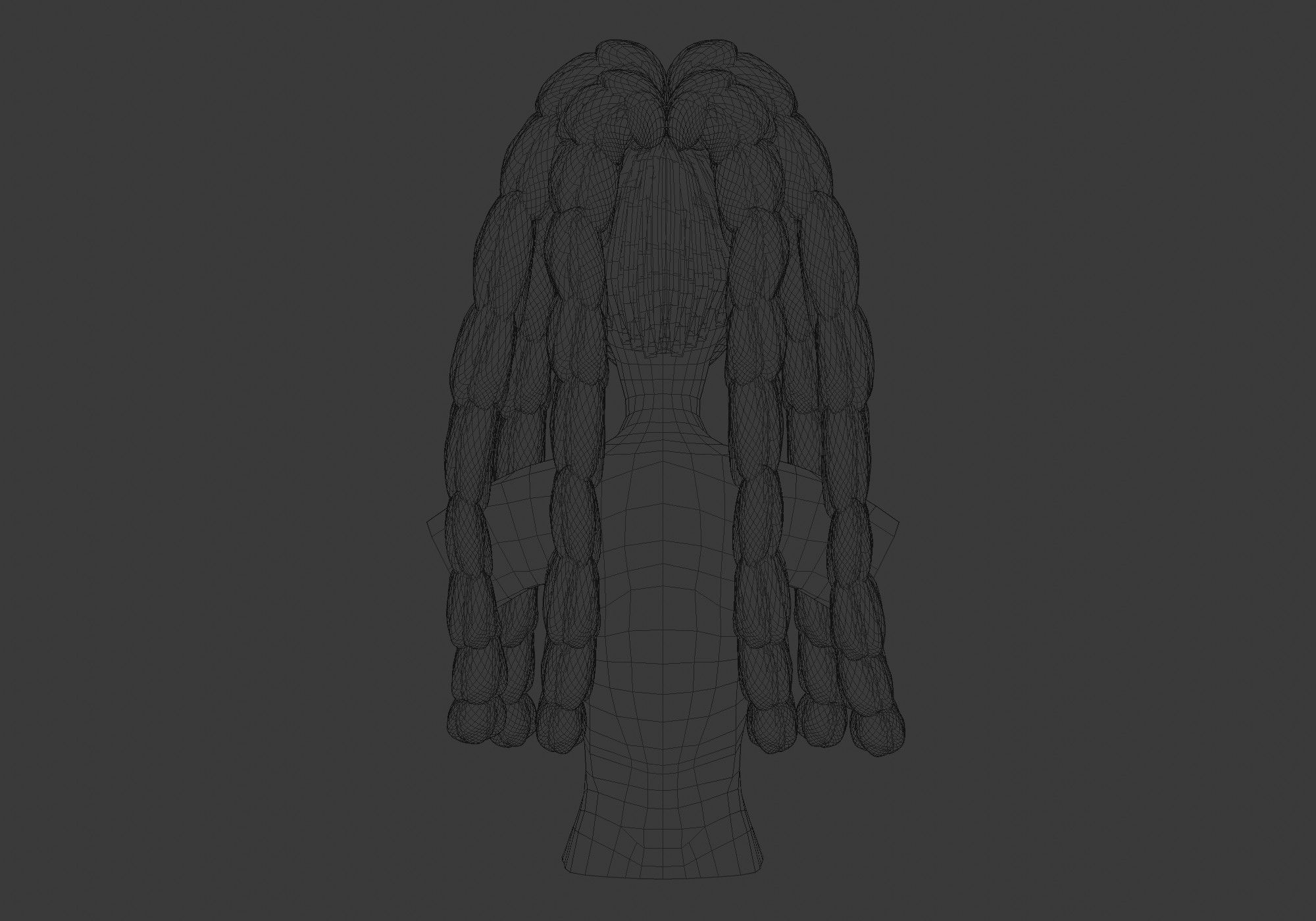 Bangs Female Hairstyle 3D model_9