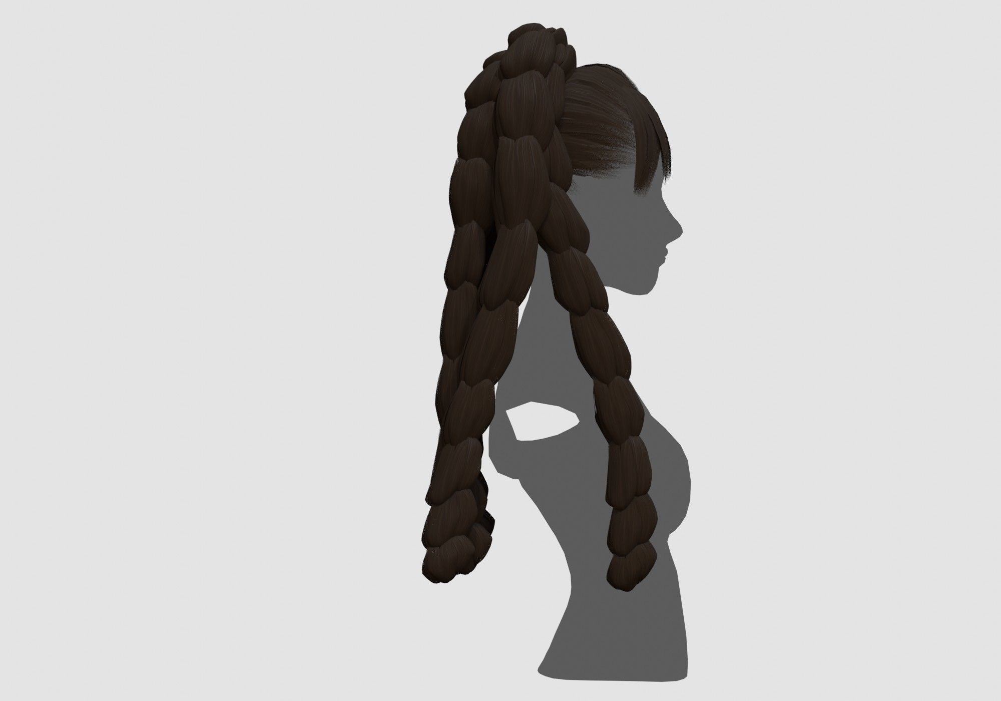 Bangs Female Hairstyle 3D model_2