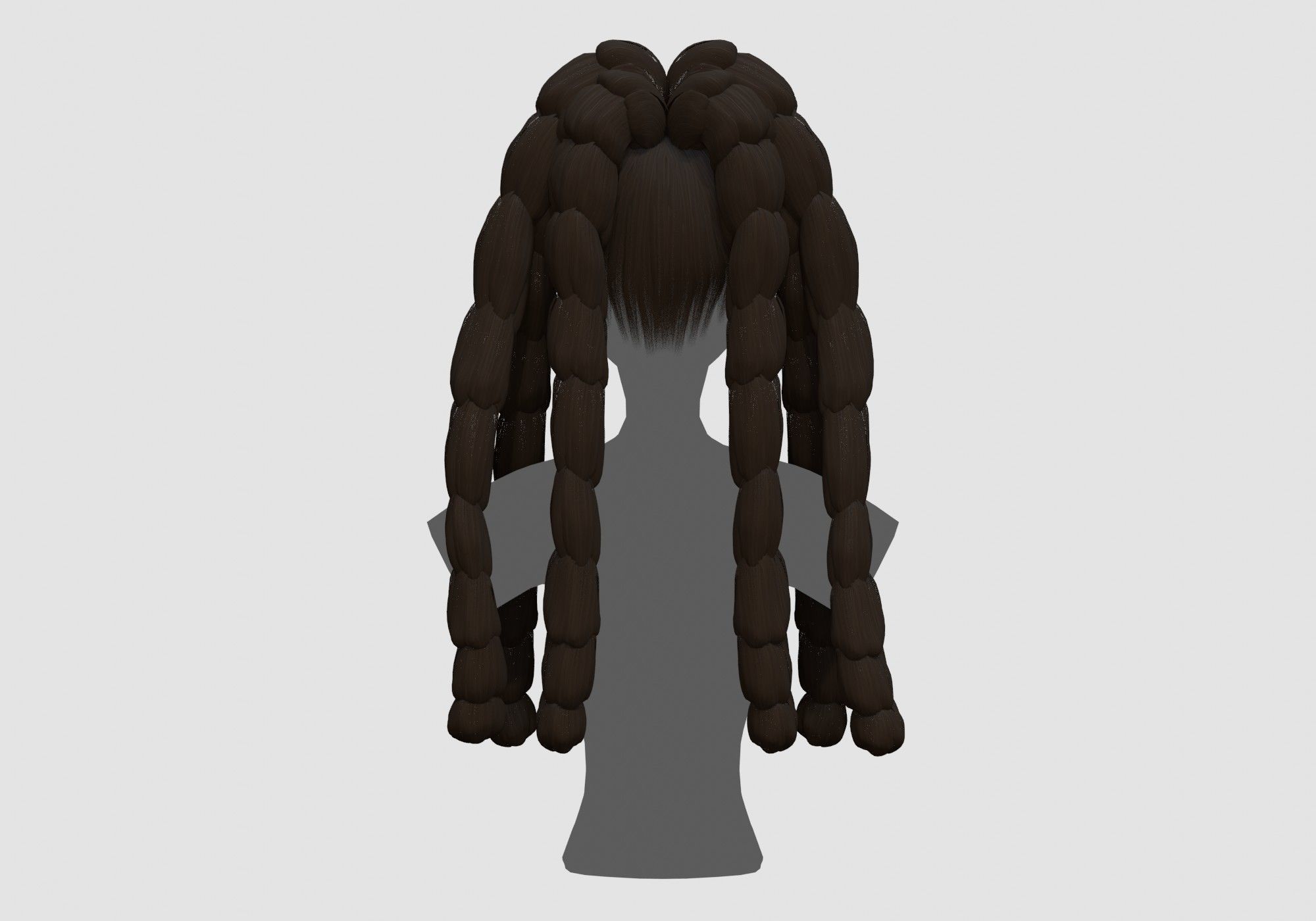 Bangs Female Hairstyle 3D model_4