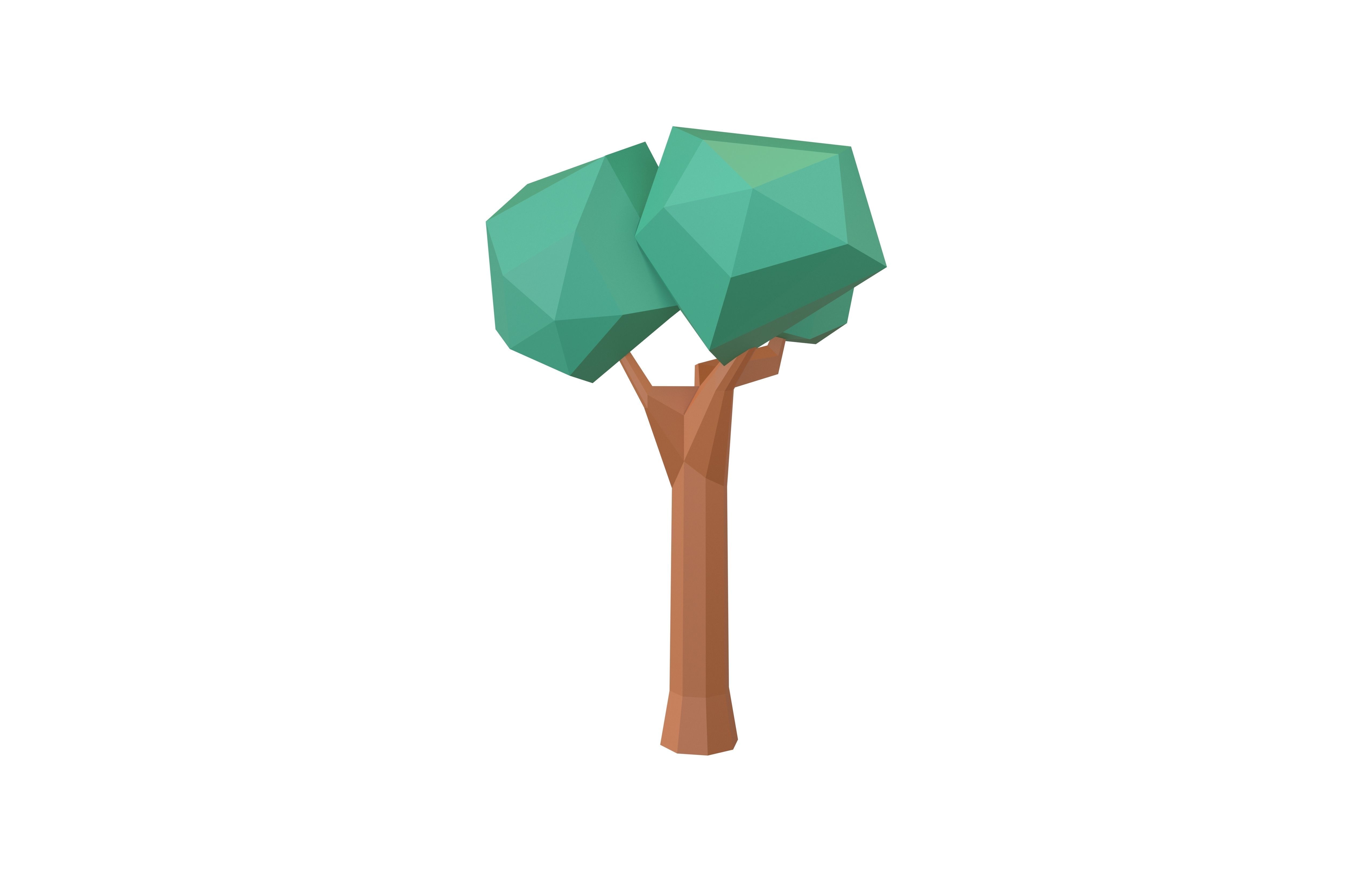 Cartoon Tree v30 003 Low-poly 3D model_1