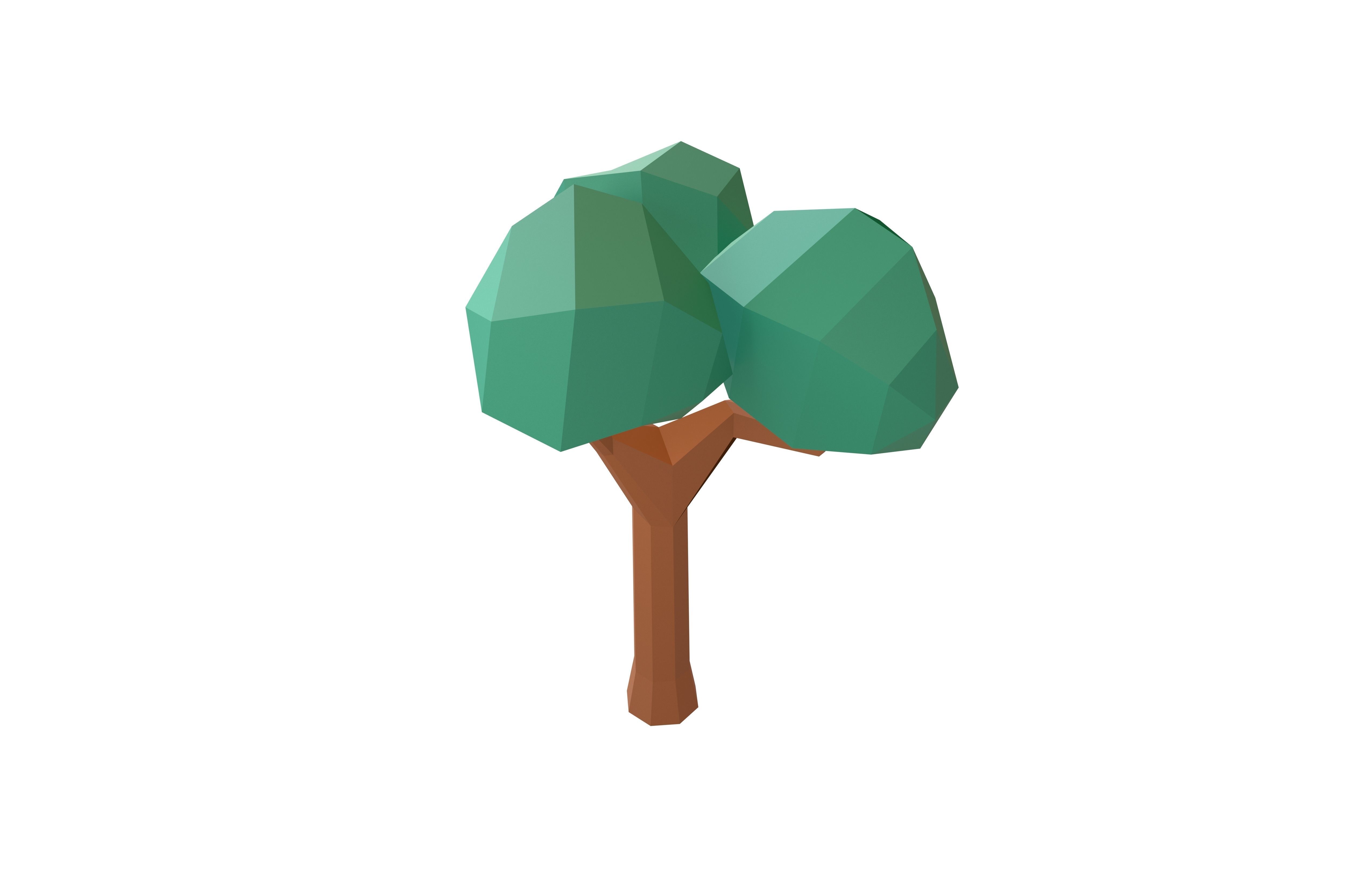 Cartoon Tree v30 003 Low-poly 3D model_3