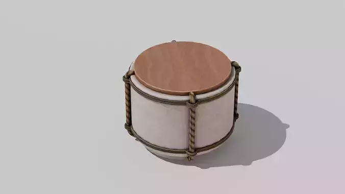 Japanese Furniture Kit - Sake Barrel Low-poly 3D model
