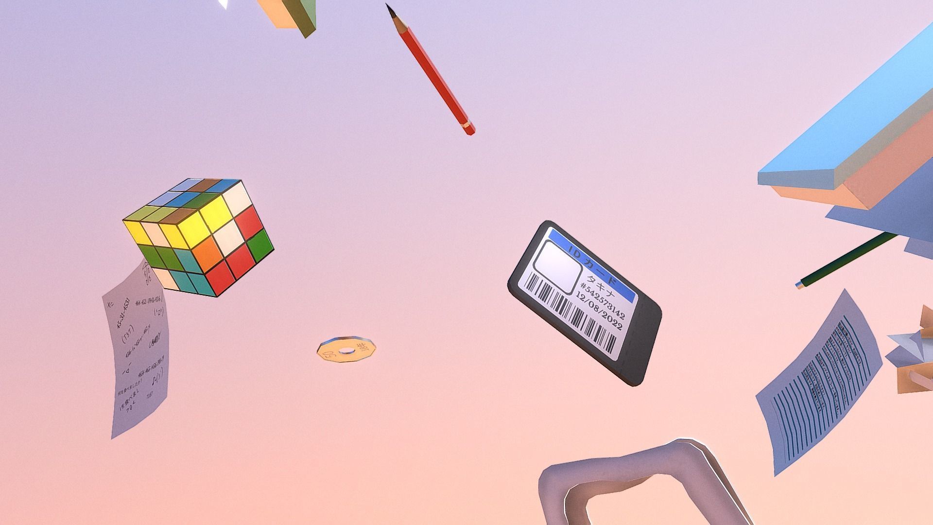 Chaotic Classroom Low-poly 3D model_5