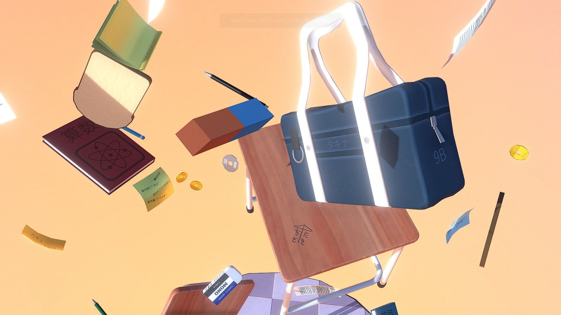 Chaotic Classroom Low-poly 3D model_2